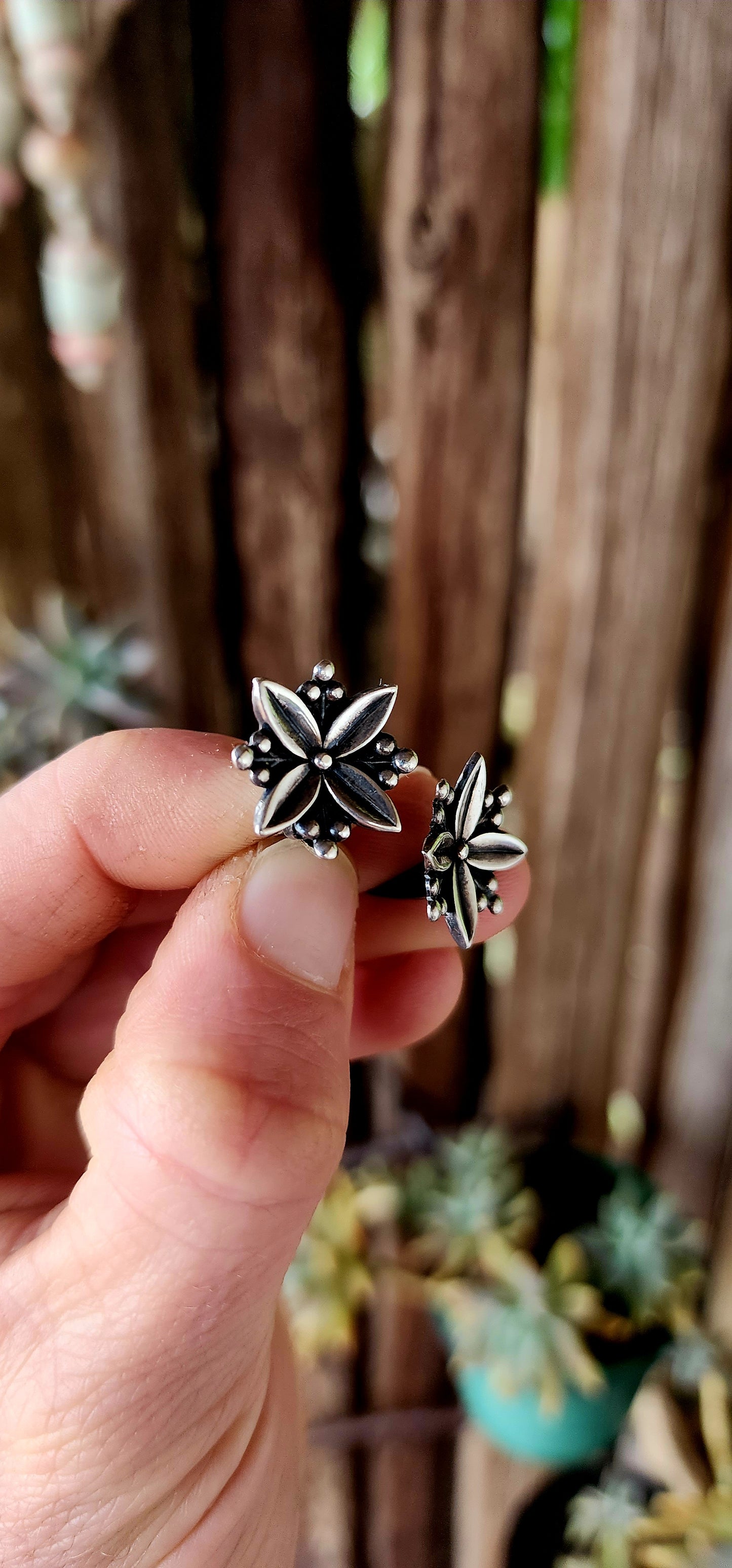 Vintage 1950s Designer Sterling Silver Clip-On Earrings by Joe Calafato (Candida).