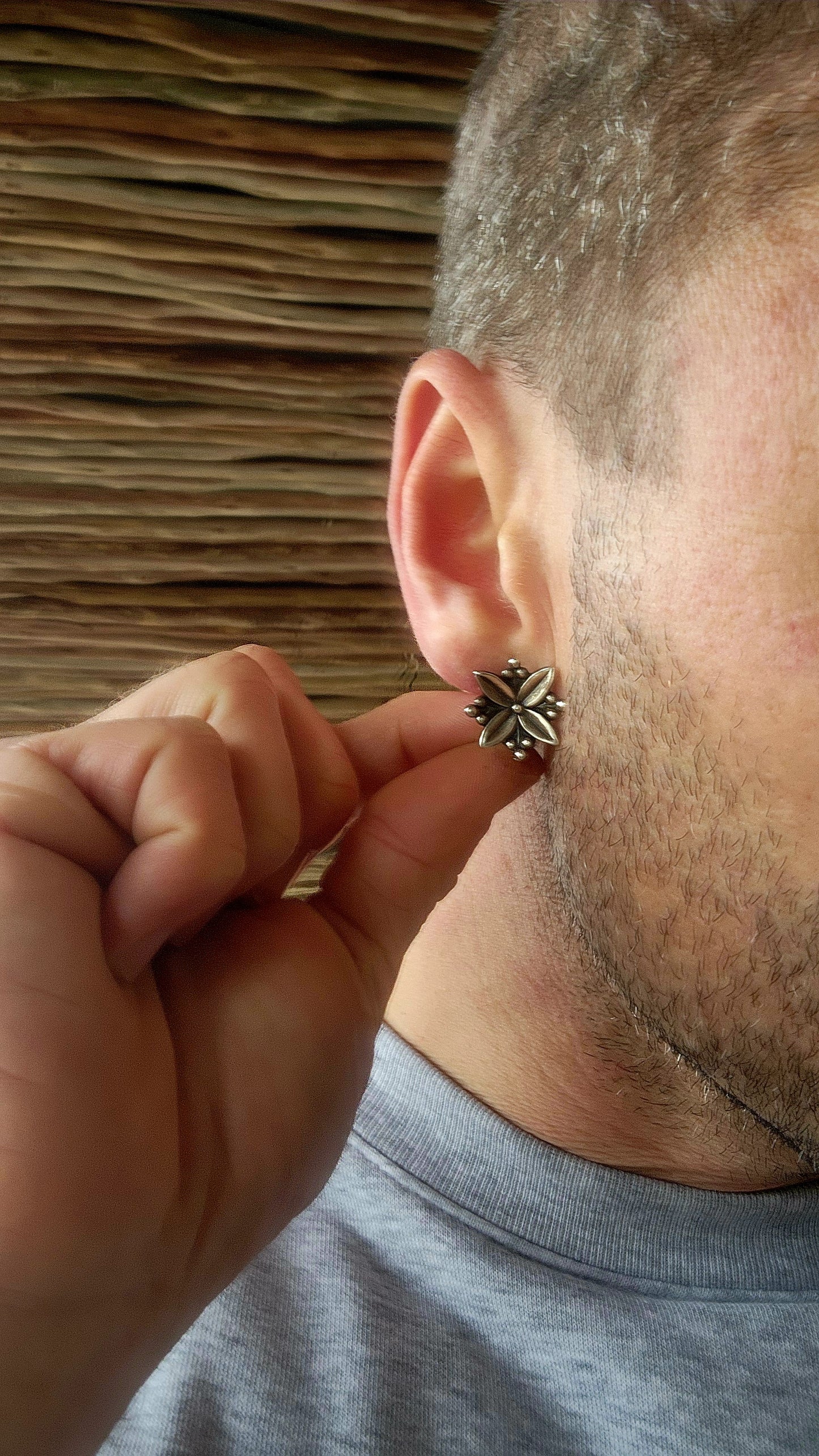 Vintage 1950s Designer Sterling Silver Clip-On Earrings by Joe Calafato (Candida).