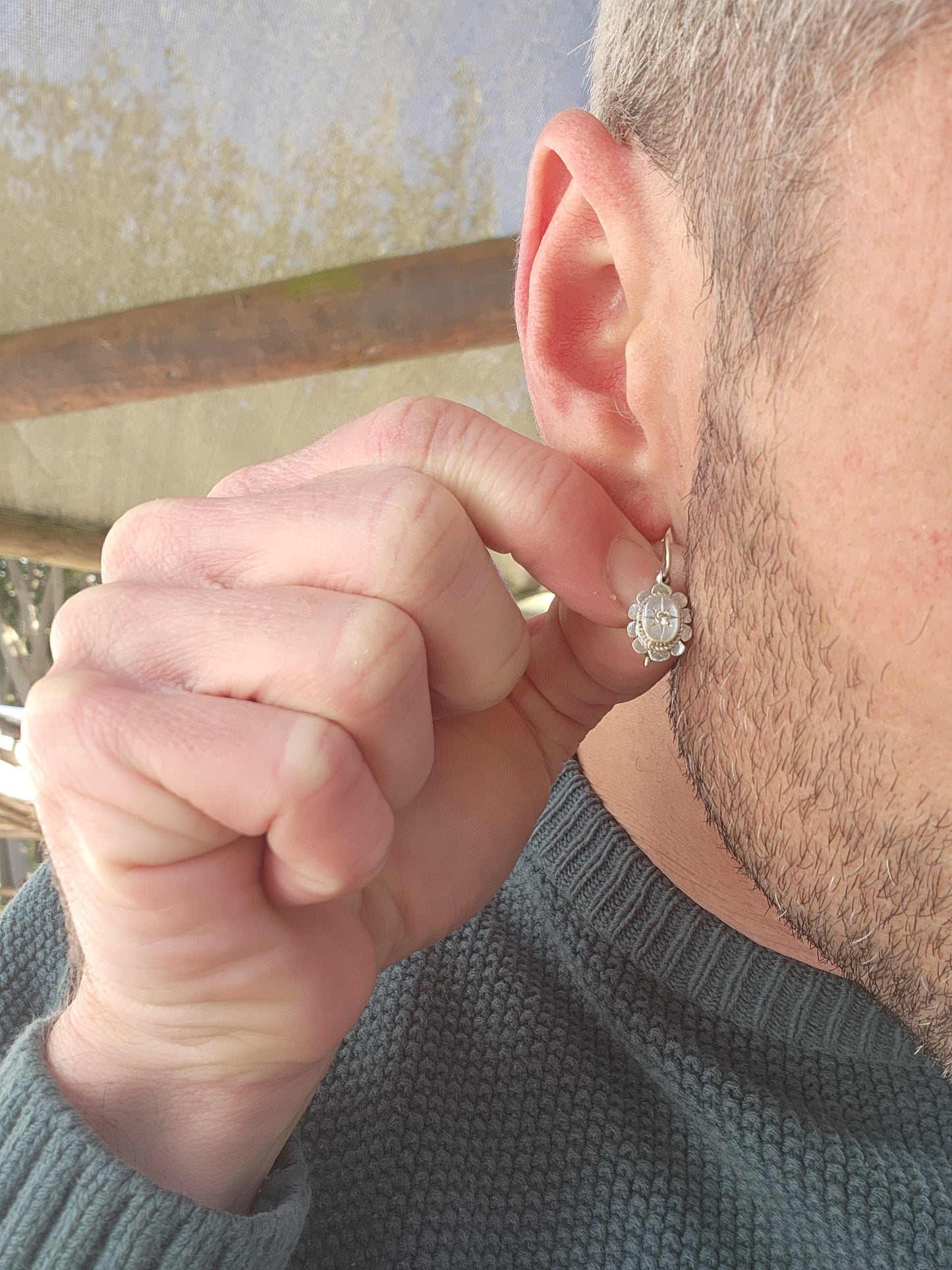 Elegant and feminine pair of Victorian 9ct White Gold and Diamonds North Star earrings,fitted with Shepherds hooks and safety clips.