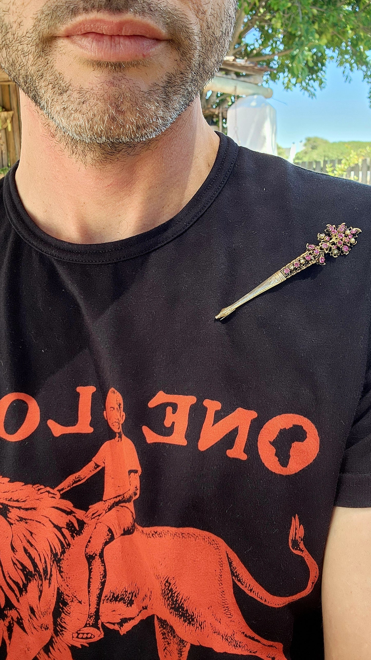 This rare brooch is an antique Victorian-era Sri Lankan Kondakoora hairpin, crafted circa the late 19th century (1890's).