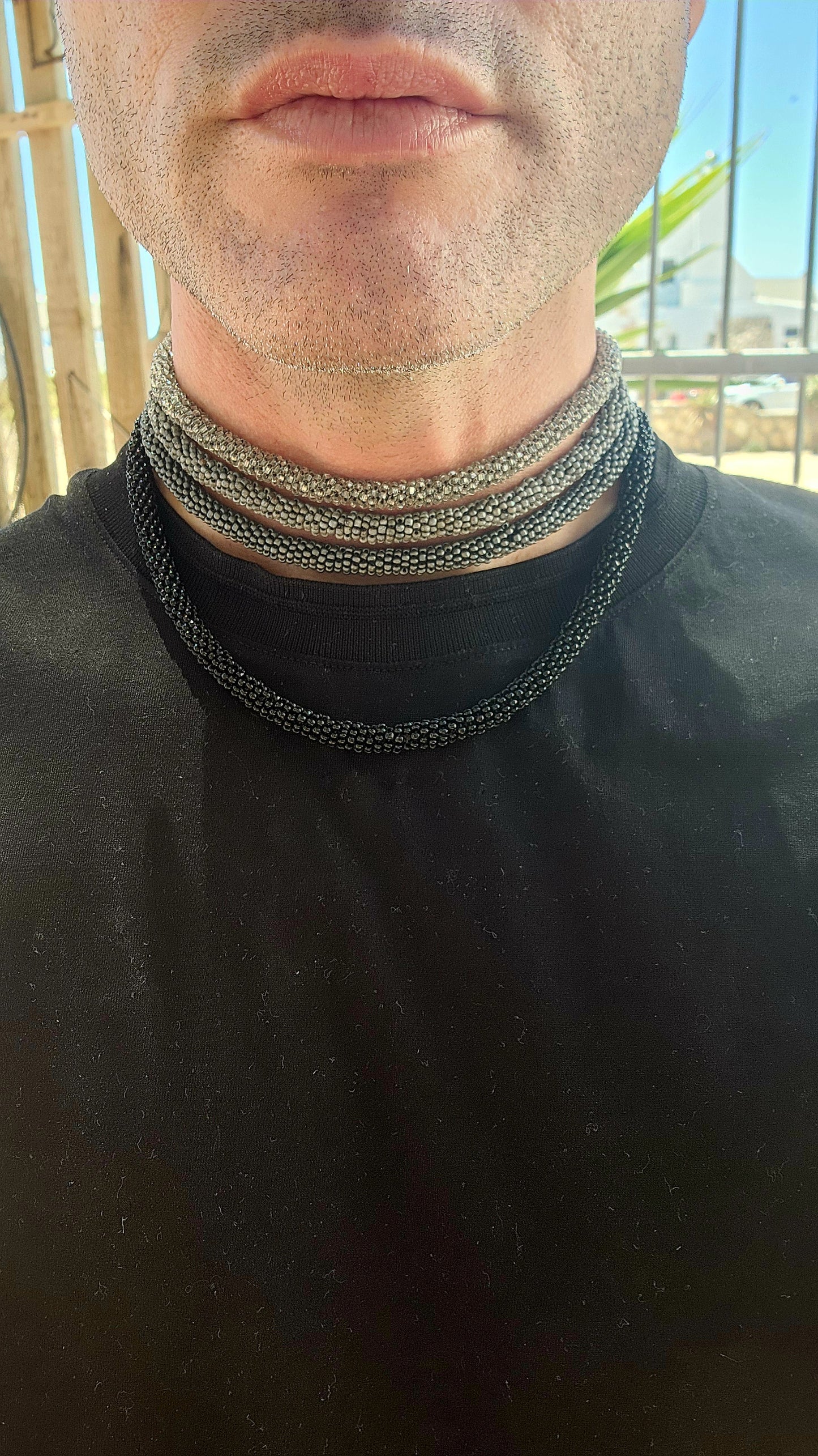 This stunning handcrafted choker necklace exemplifies artistry and meticulous craftsmanship, the result of countless hours of dedicated work.