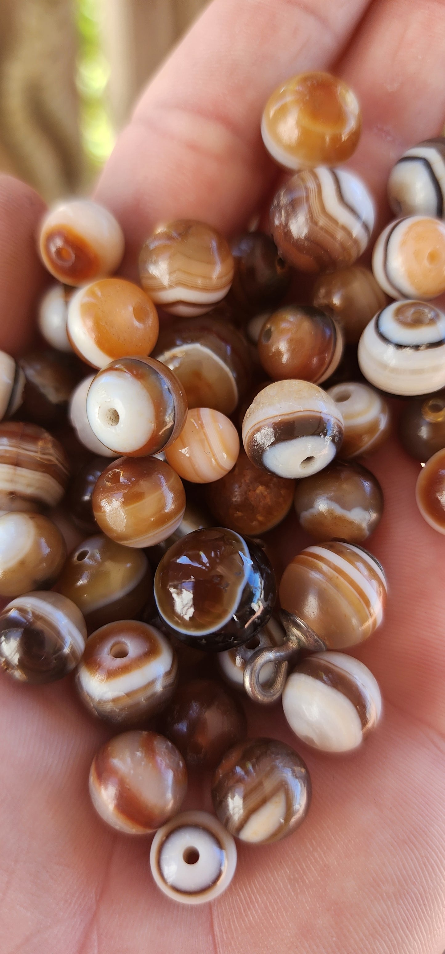 Treasures from the Earth – A Stunning Collection of Antique Victorian Banded Agate Beads!