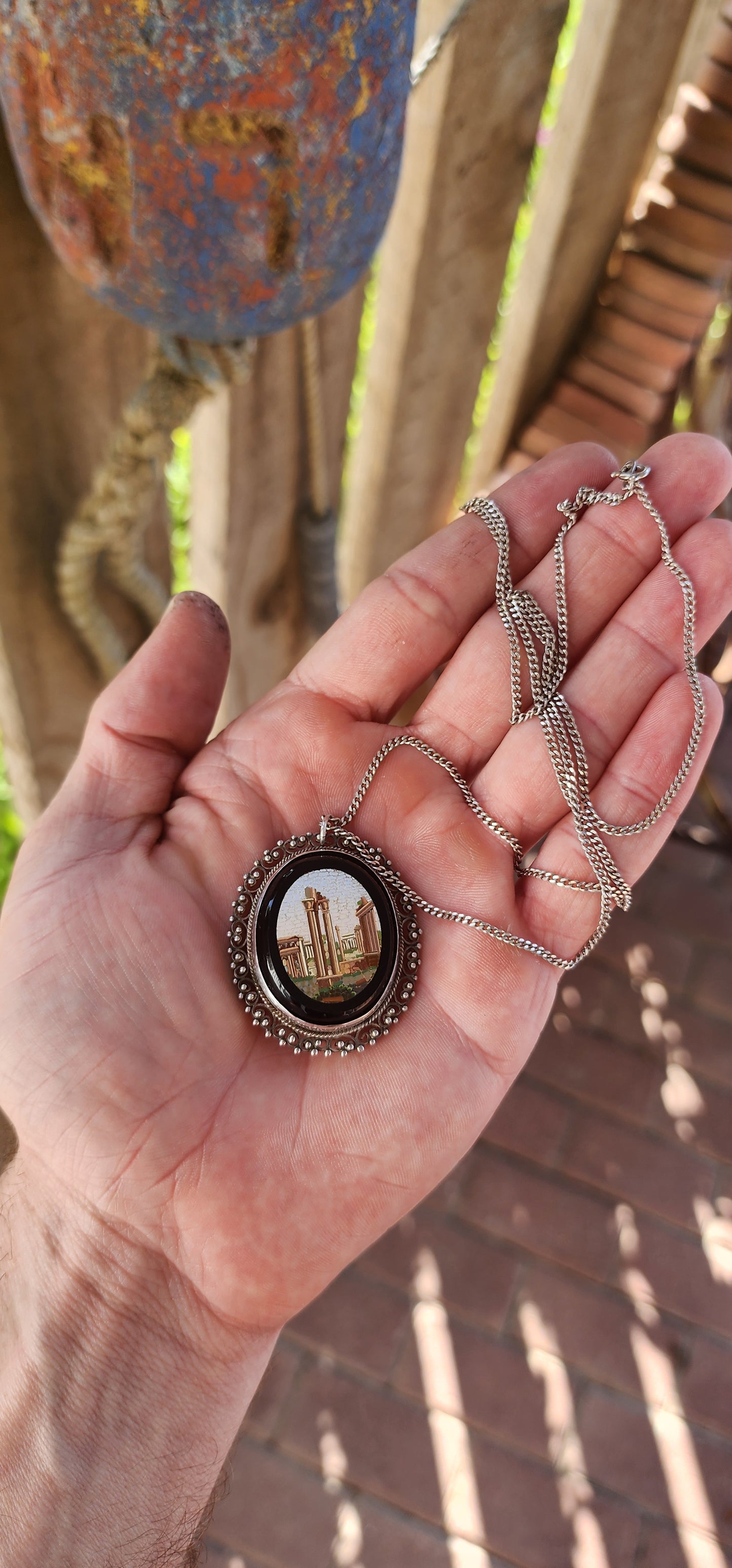This Antique Victorian Grand Tour Micro Mosaic Pendant is a magnificent and historically significant piece, reflecting the height of 19th-century travel, craftsmanship, and artistic expression.