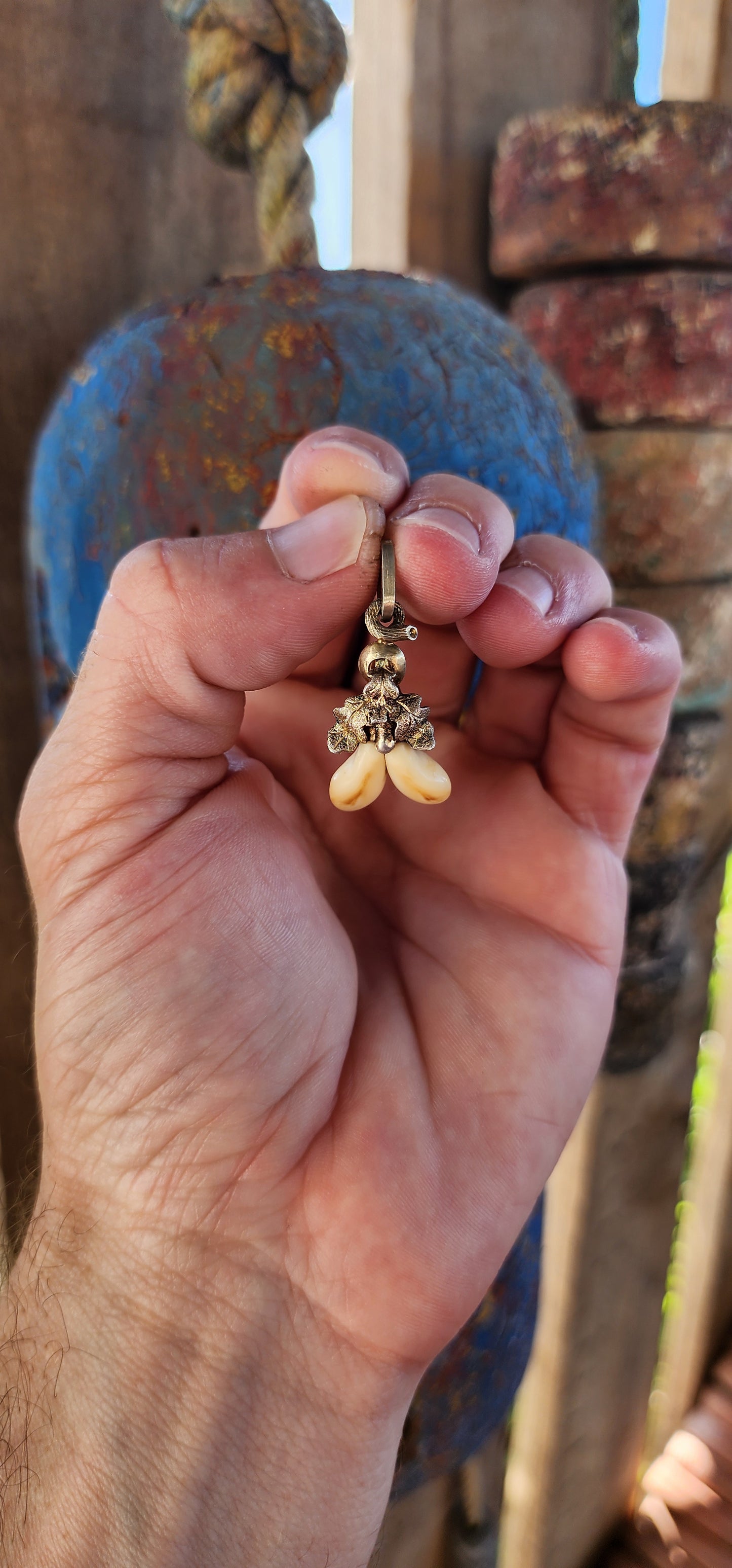 This exquisite Antique German Victorian-era hunter’s love token pendant is a fine example of romantic and symbolic jewelry crafted in 800 silver with a gold gilt finish.
