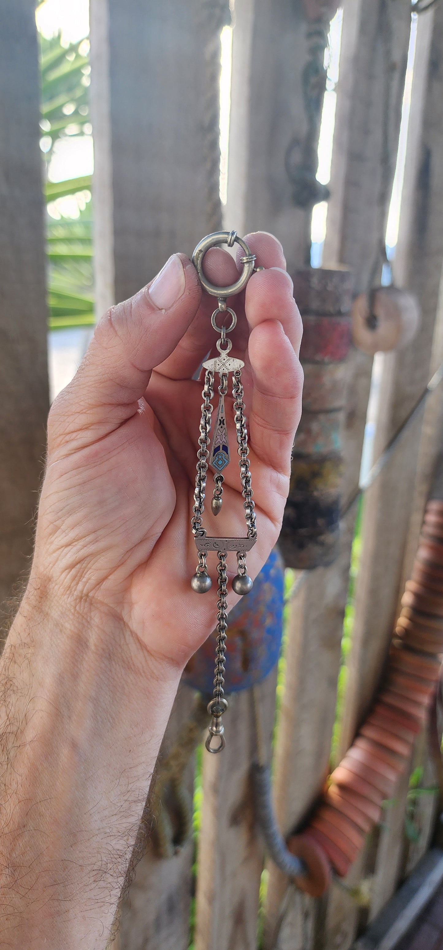 This is a rare Antique German Art Deco-era pocket watch fob, often referred to as a chatelaine-style fob,dating to the 1920s–1930s.
