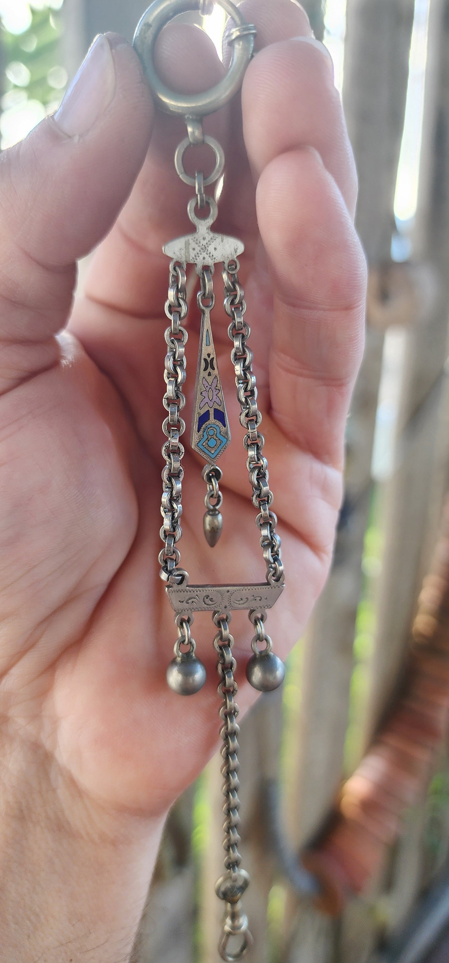 This is a rare Antique German Art Deco-era pocket watch fob, often referred to as a chatelaine-style fob,dating to the 1920s–1930s.