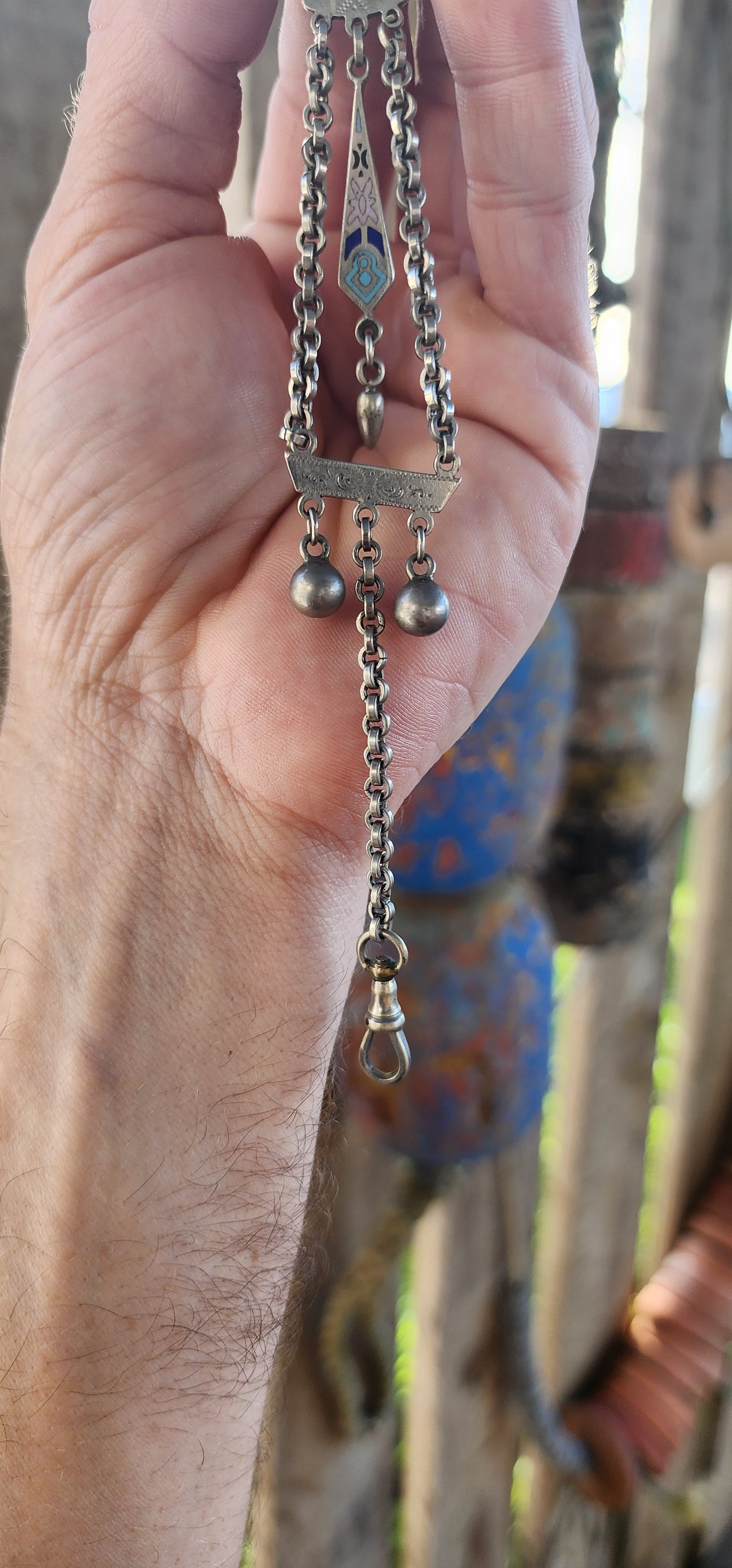This is a rare Antique German Art Deco-era pocket watch fob, often referred to as a chatelaine-style fob,dating to the 1920s–1930s.
