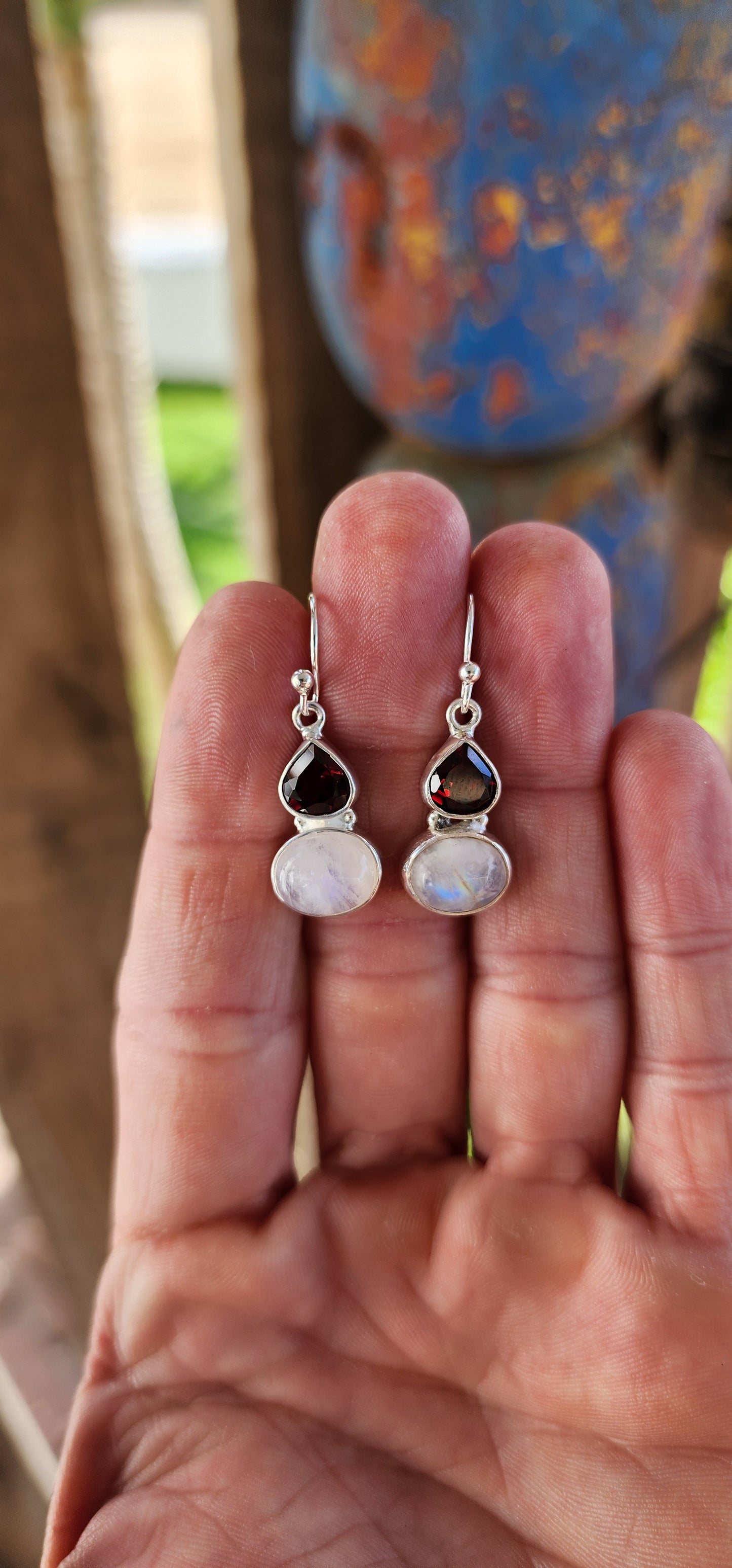 These sterling silver drop earrings are where sultry meets celestial.
