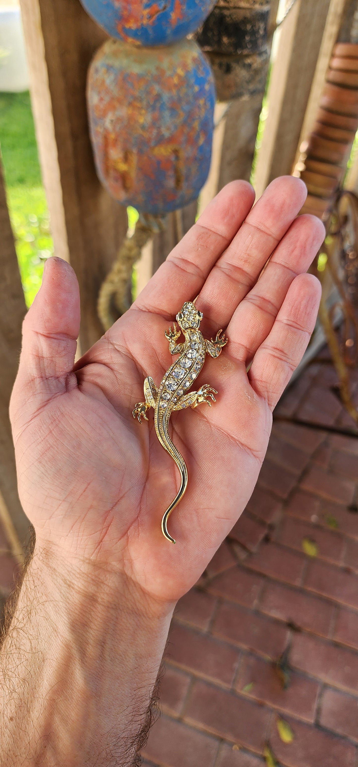 Slither into the spotlight with this dazzling vintage 1990s designer costume brooch by none other than P. Cardin, Paris — a piece that’s anything but shy.