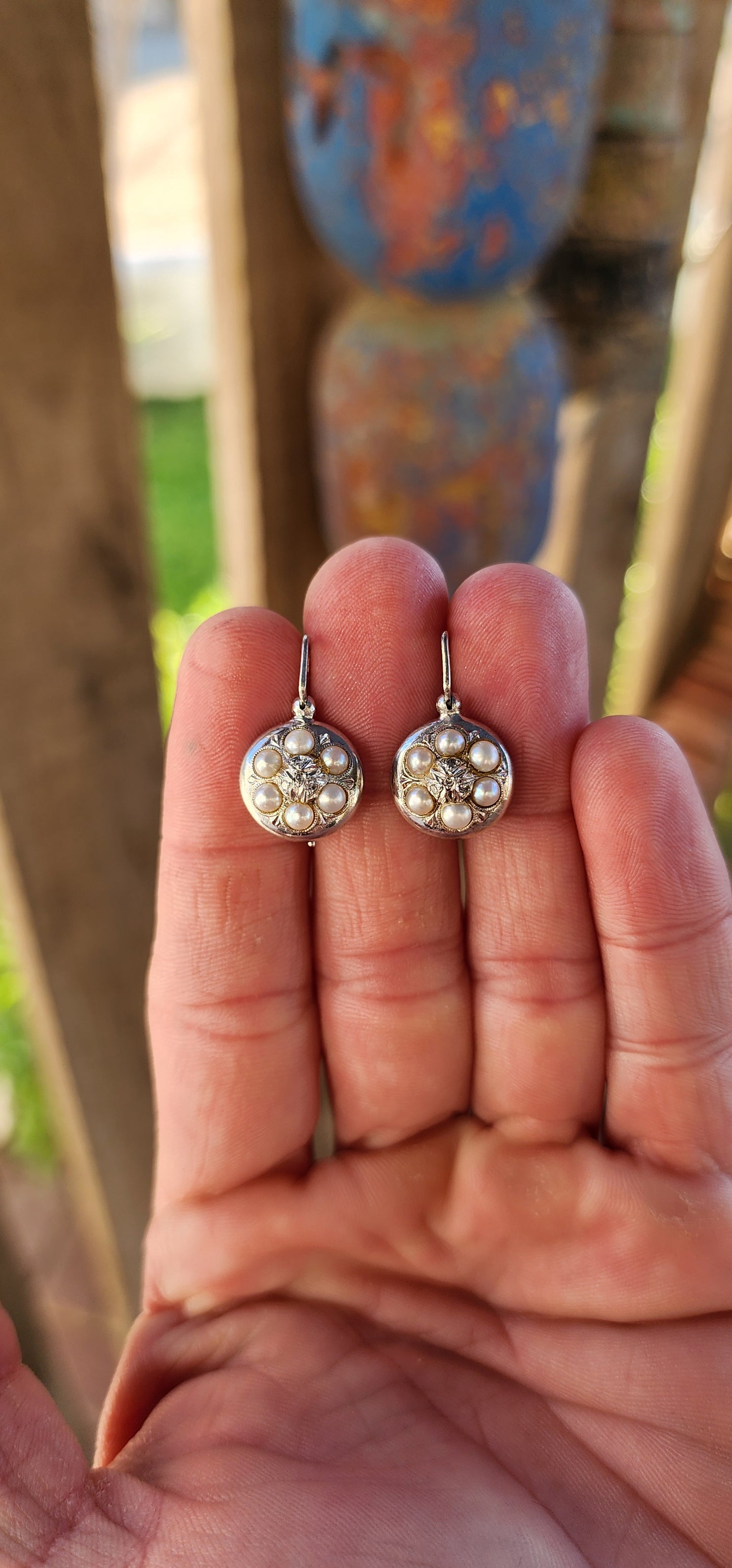 These exquisite late Victorian-era earrings are a delicate echo of nature’s eternal motifs, rendered in precious materials that were beloved during the golden age of sentiment and symbolism in jewelry.
