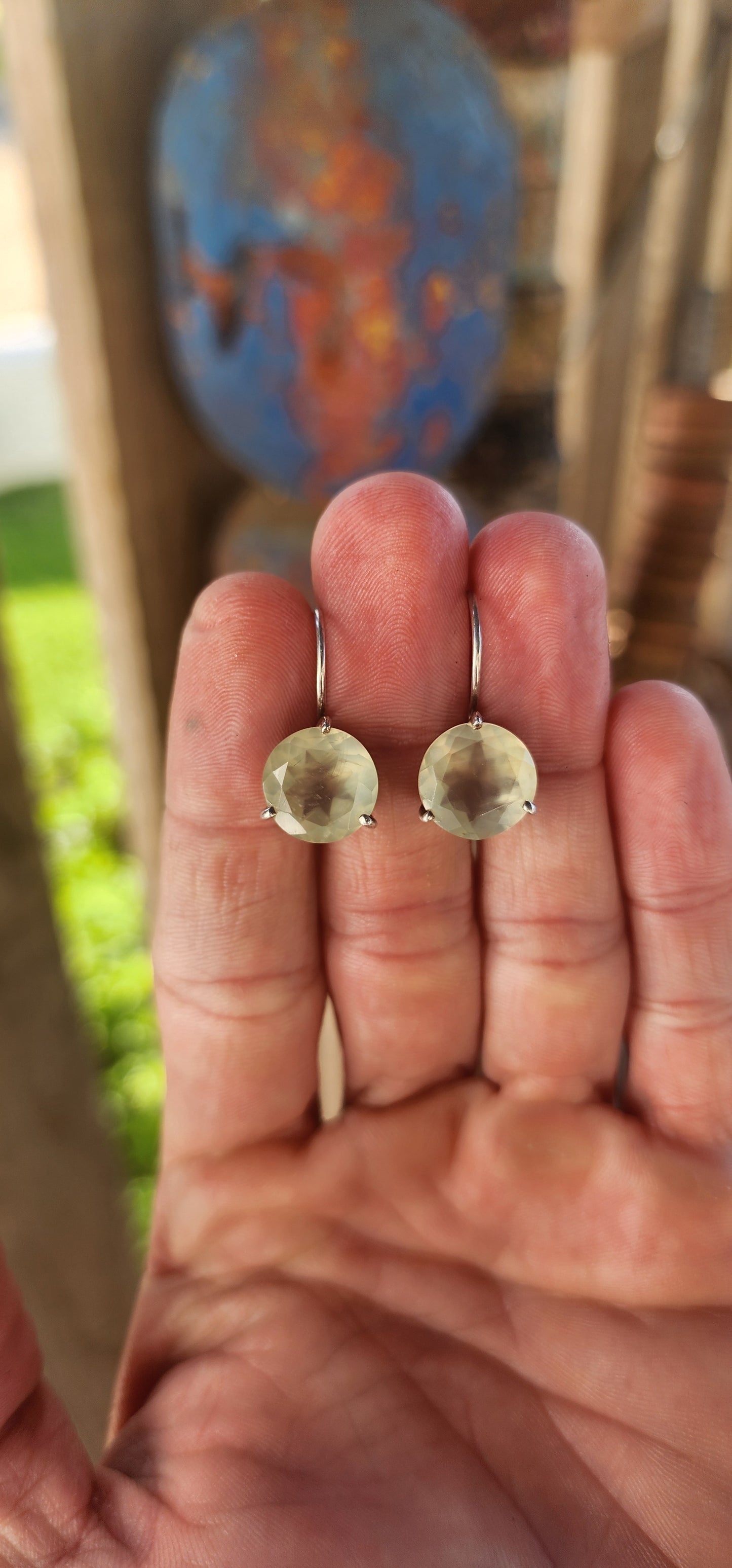 Absolutely charming and refreshingly unique, this delightful pair of handmade designer earrings radiates serene, earthy elegance with a playful twist of boho chic!