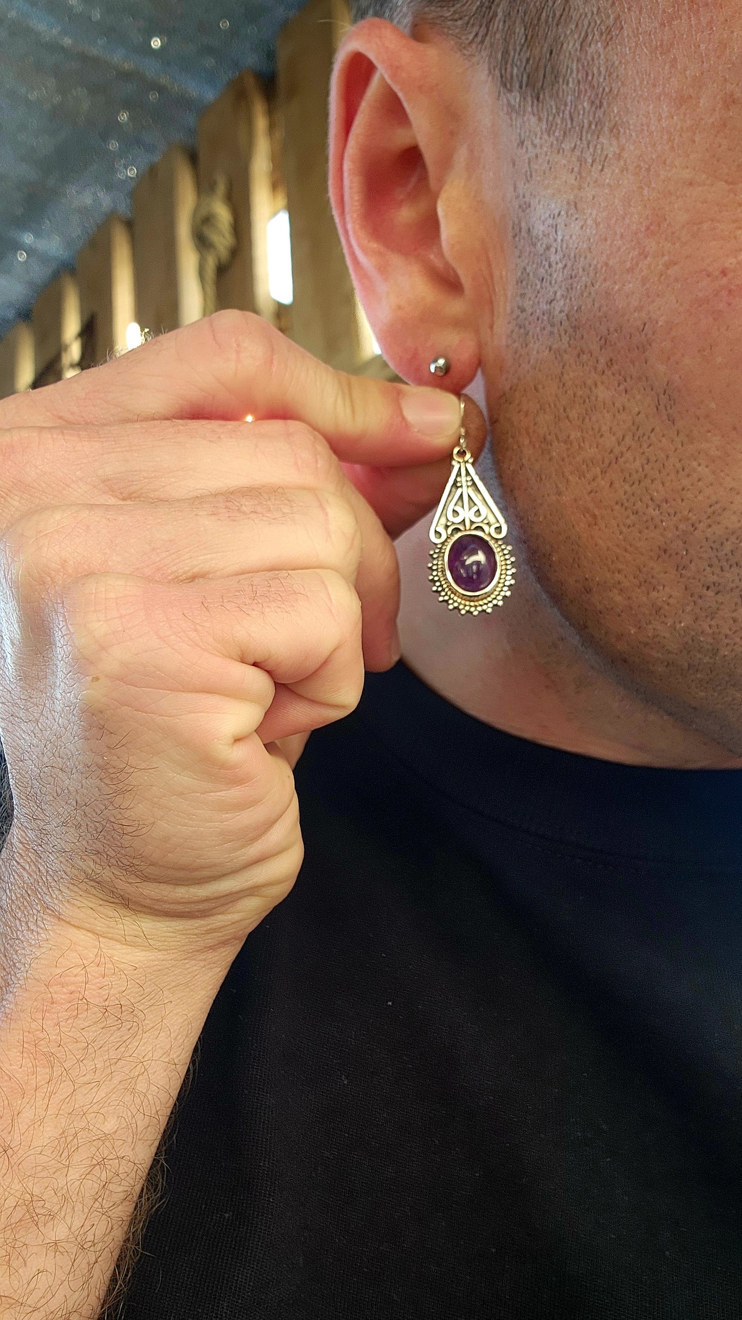 Channeling the spirit of bohemian wanderers and mystical moonlit markets, this fabulous pair of sterling silver drop earrings is pure wearable enchantment.