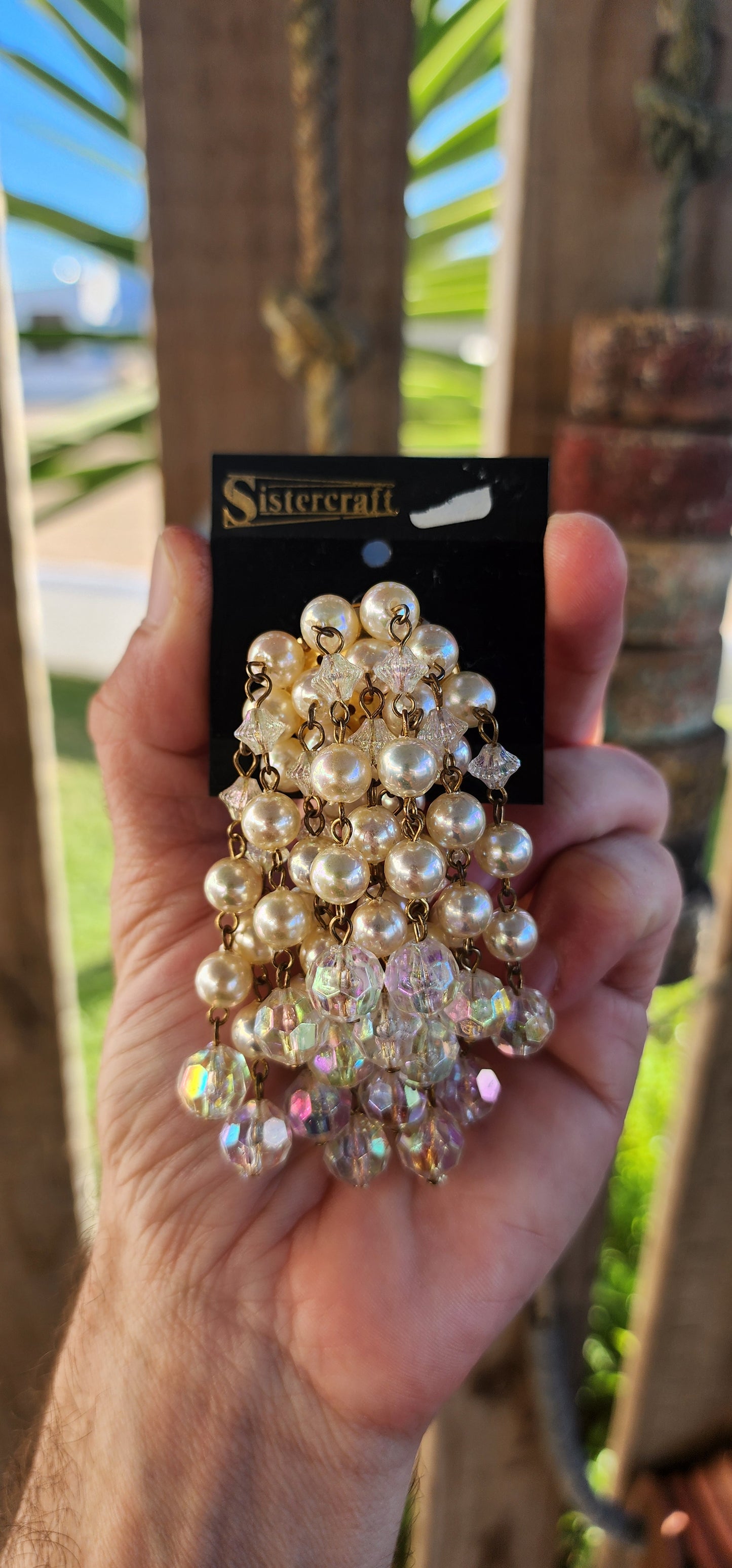 Old-new-stock glamour! Absolutely dazzling and delightfully over-the-top, this vintage 1980s costume “waterfall glamour” brooch by Sistercraft is pure retro drama in jewelry form!