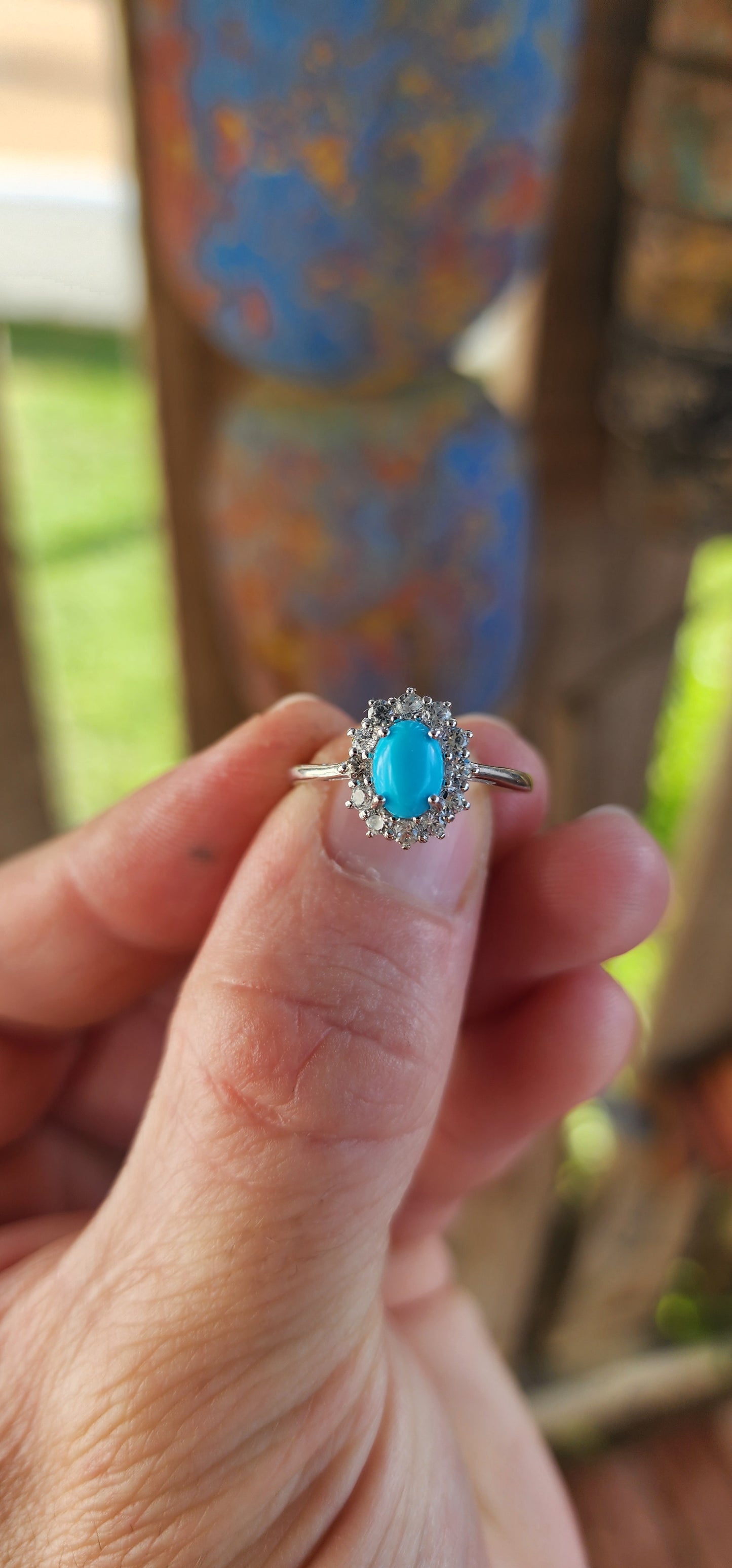 "The Desert Duchess" — A Halo of Sky and Light.This ring is the definition of timeless charm, dipped in daydreams and crowned in clouds! Crafted in rhodium-plated sterling silver for that everlasting shine.