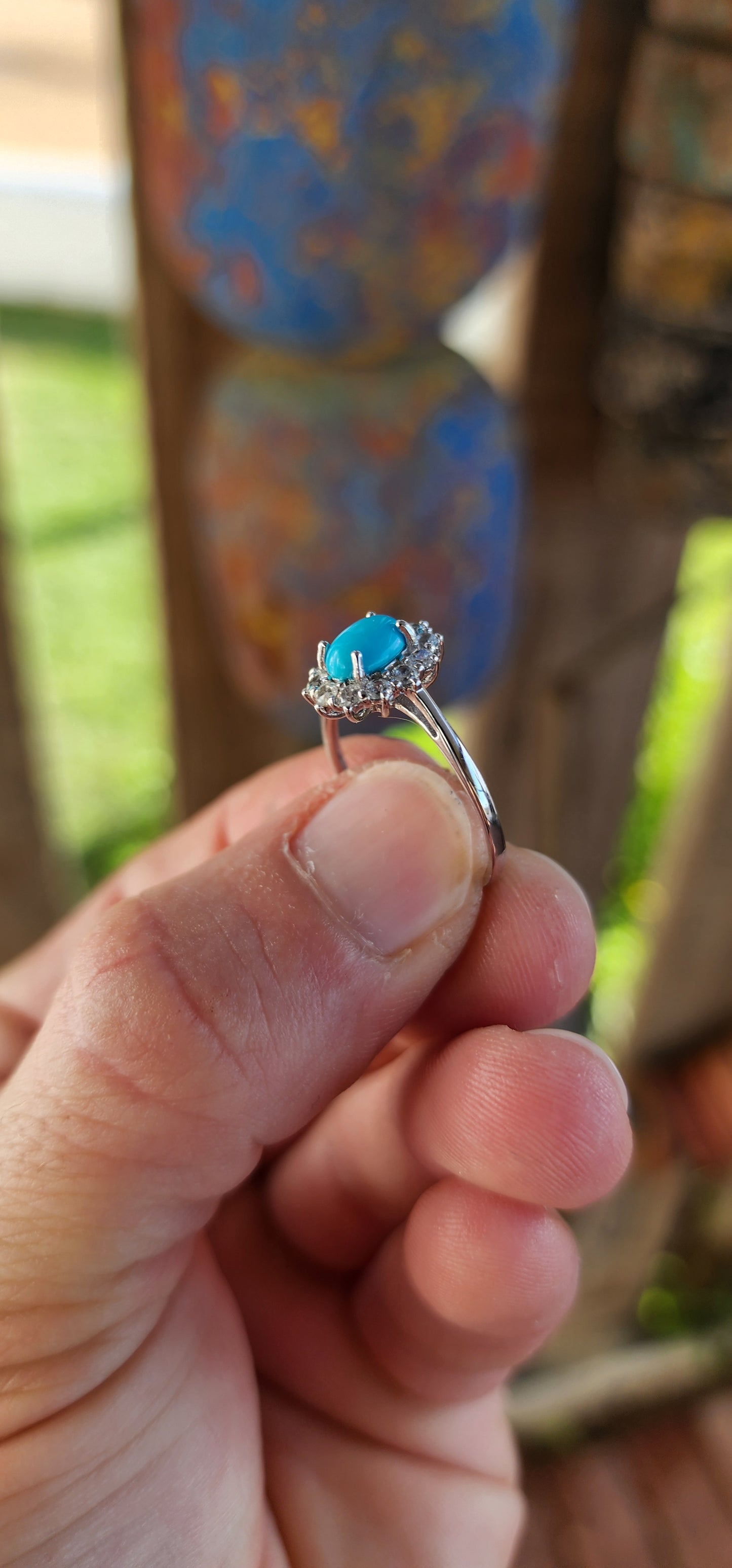 "The Desert Duchess" — A Halo of Sky and Light.This ring is the definition of timeless charm, dipped in daydreams and crowned in clouds! Crafted in rhodium-plated sterling silver for that everlasting shine.