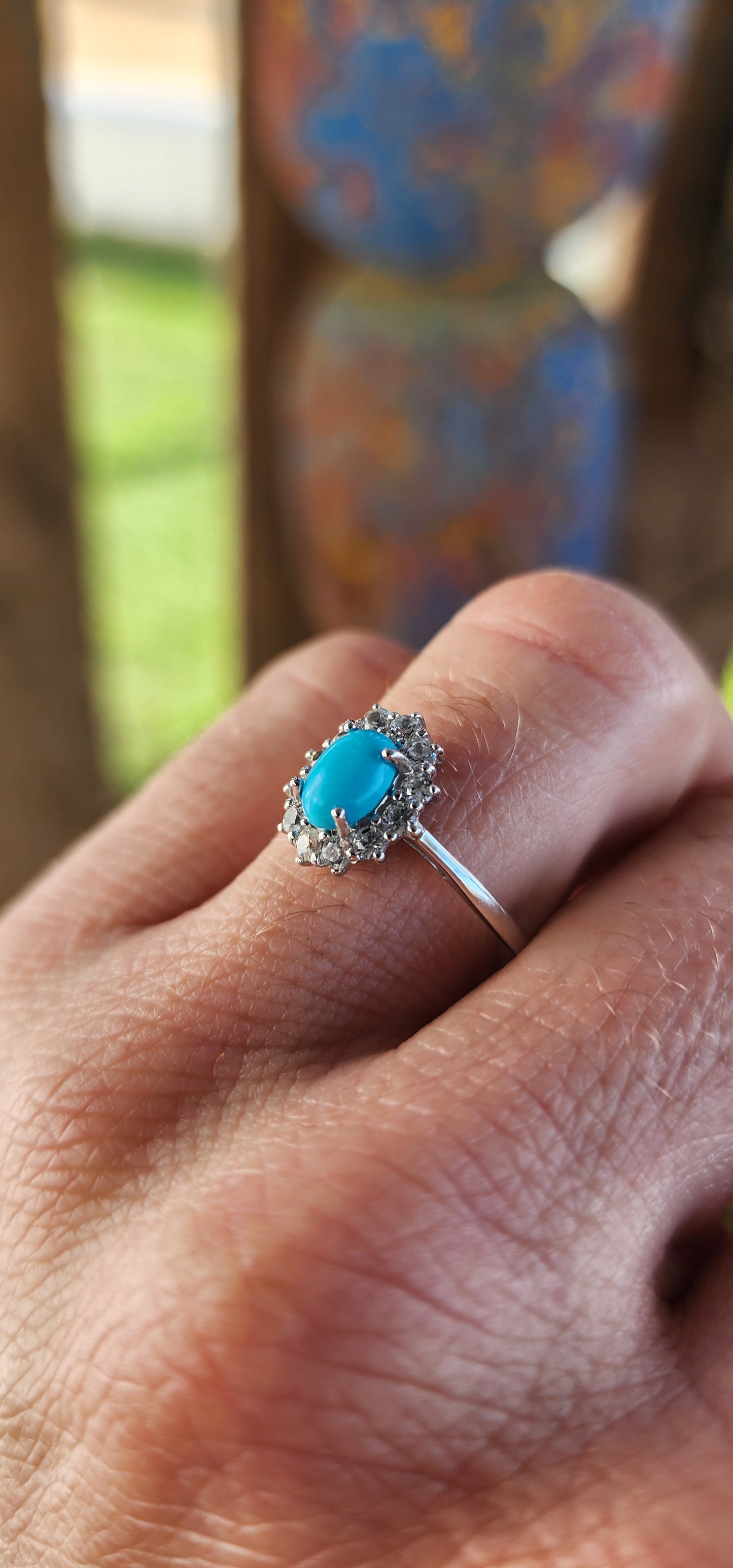"The Desert Duchess" — A Halo of Sky and Light.This ring is the definition of timeless charm, dipped in daydreams and crowned in clouds! Crafted in rhodium-plated sterling silver for that everlasting shine.