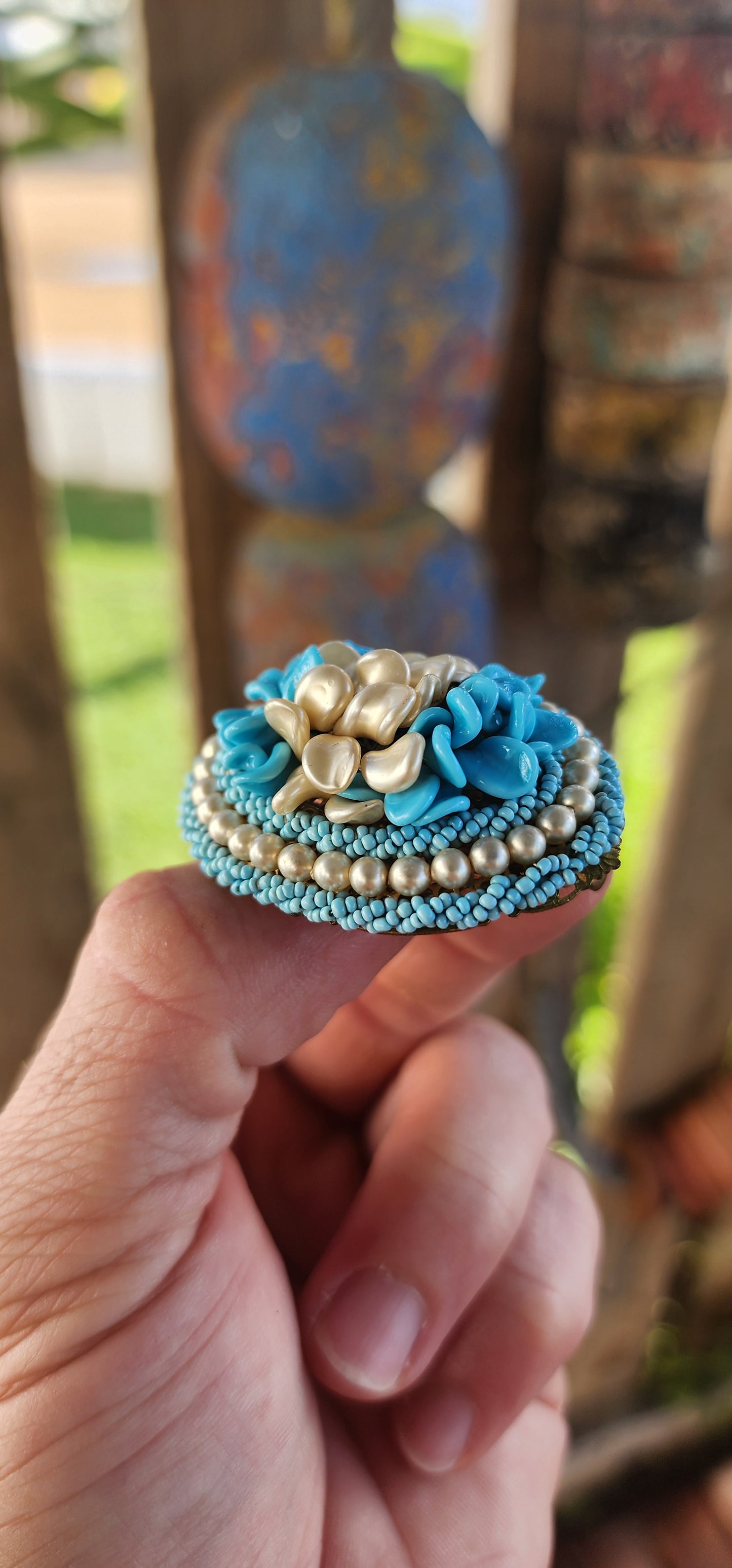 This exquisite vintage 1940s handmade costume brooch is a rare and coveted creation by none other than Louis Rousselet, the famed French designer whose work once graced the gowns of Parisian socialites and showgirls alike.
