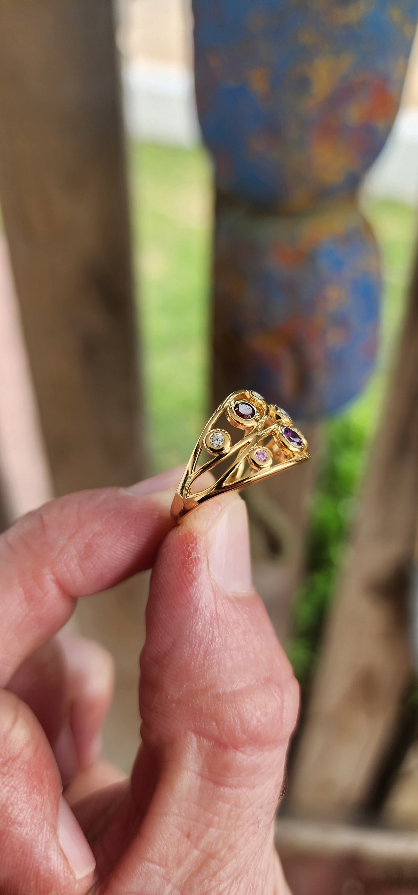 “Float This Boat” Tutti Frutti Treasure Ring"
Prepare to set sail on a sea of color with this buoyant beauty — a tutti frutti dreamboat of a dress ring that practically dances on your finger!