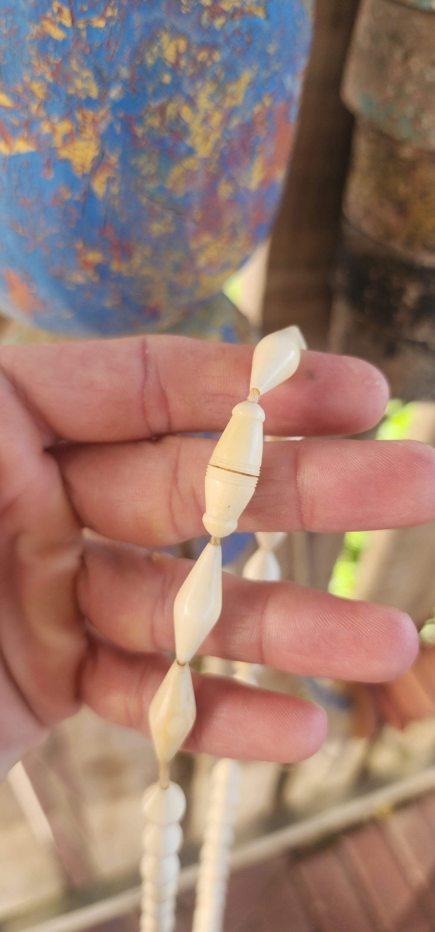 Extraordinary antique pre-ban ivory necklace—a true treasure carved by hand. This exquisite piece boasts a luxuriously extra length strand of marquise-shaped ivory beads, each one individually hand-carved with a soft, organic sheen that only time can best