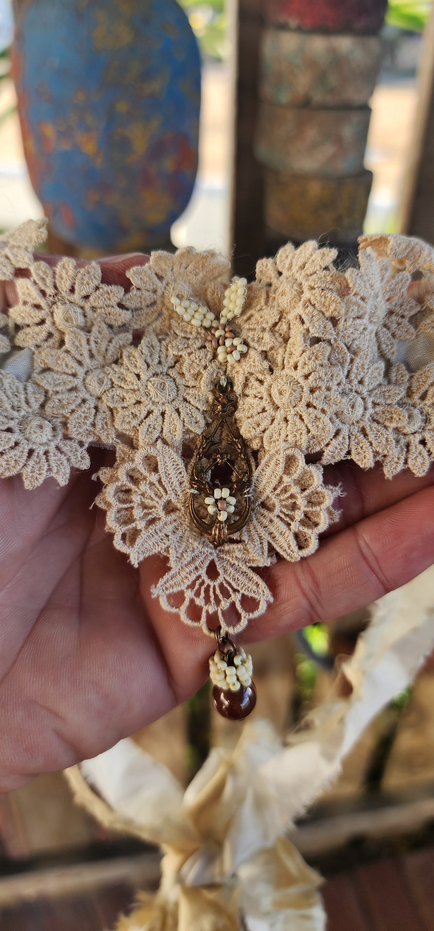 “The Belle of the Botanica” – Victorian revival Lace Fantasy Choker.