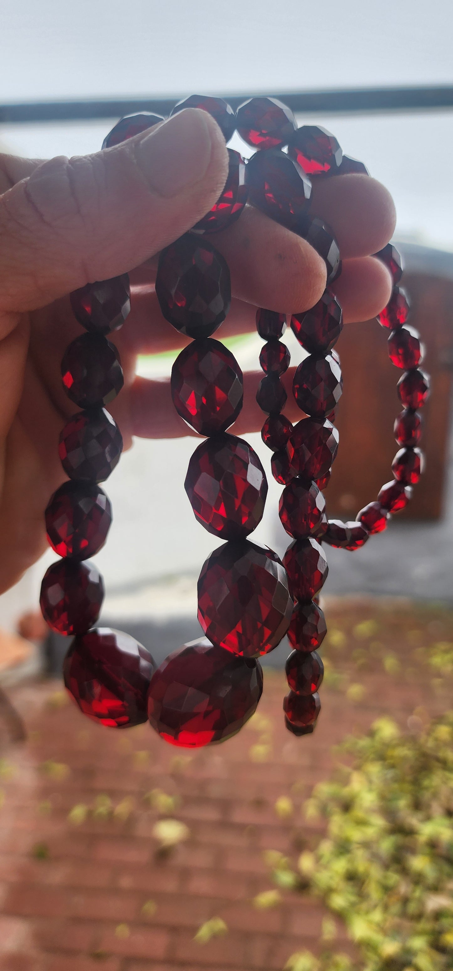 Highly sought-after Art Deco-era Cherry Bakelite beaded necklace — a true collectible treasure for lovers of vintage elegance.