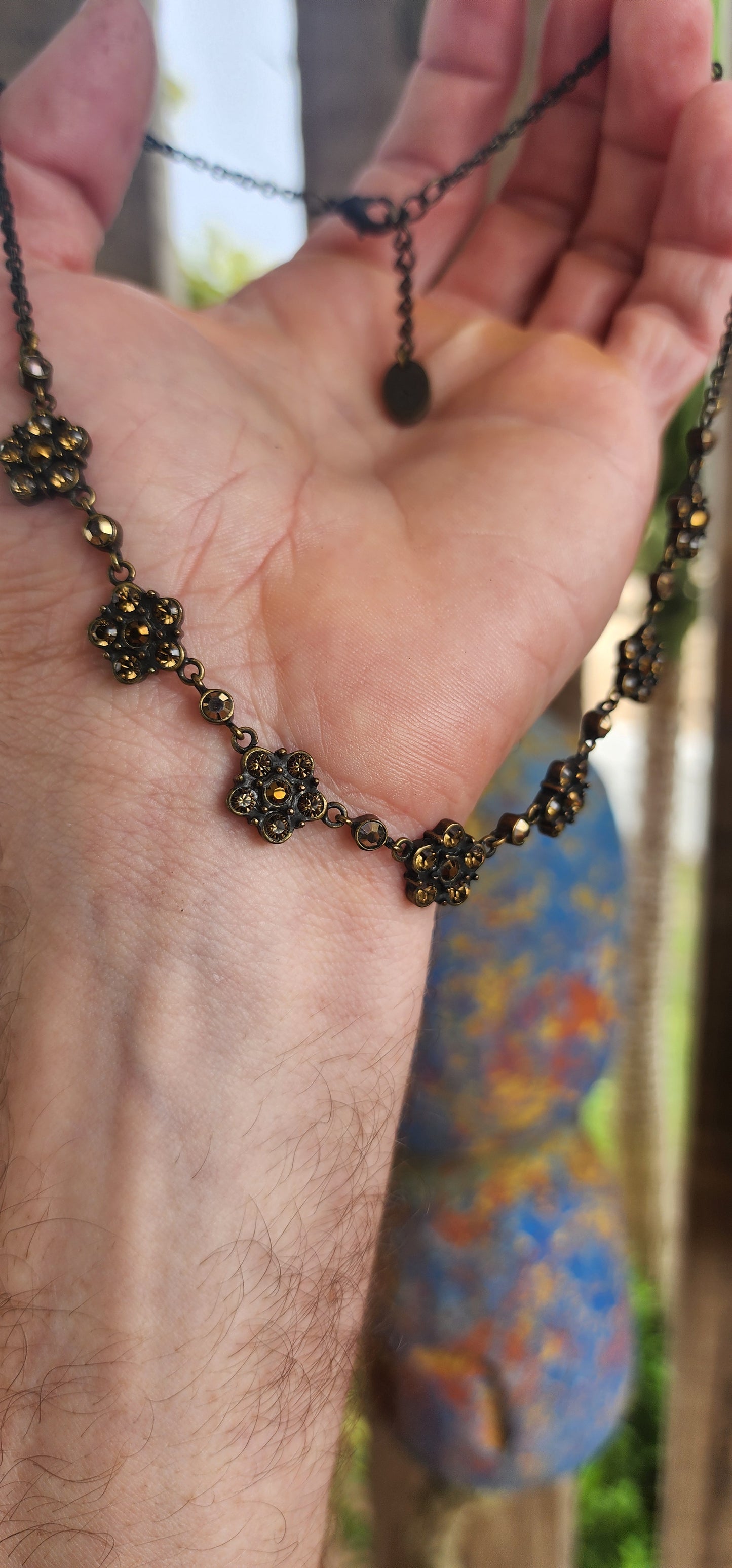 Whimsical designer costume necklace by Vania & Zia.