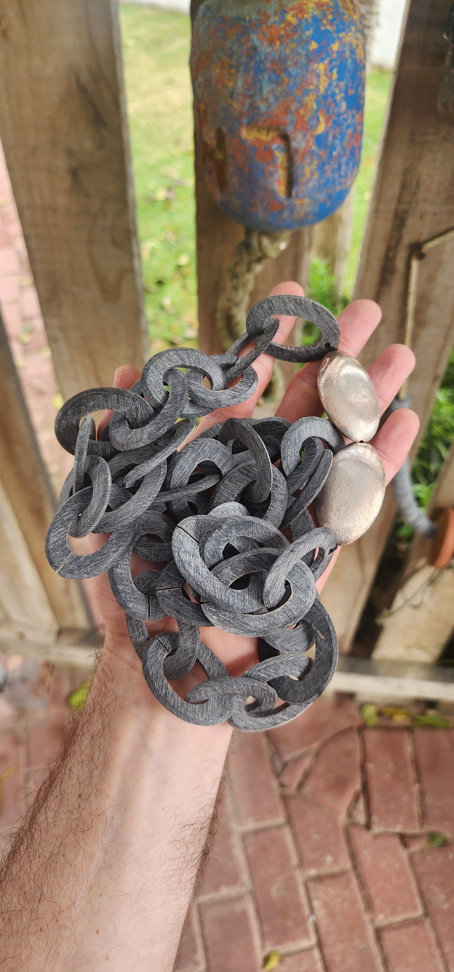 Summon your inner tribal warrior with this dramatic statement necklace carved from rich black buffalo horn.