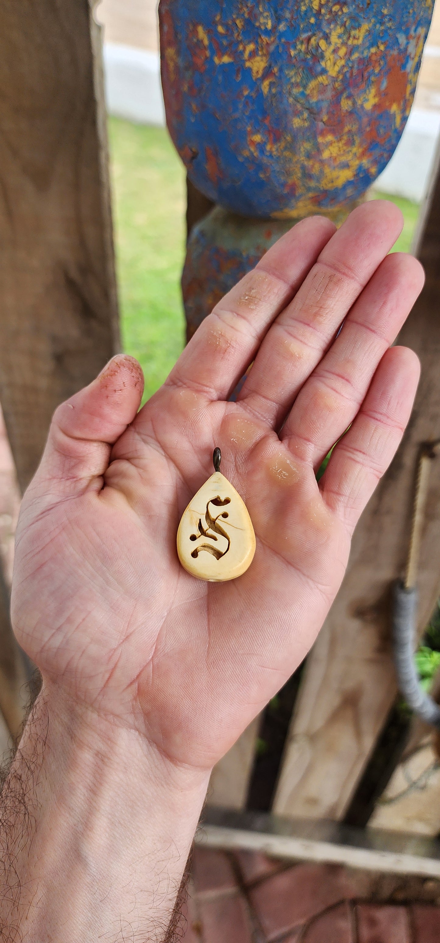 This early Victorian-era treasure is an antique pre-ban hand-carved ivory perfume/pomander amulet pendant, likely of Arabic origin.