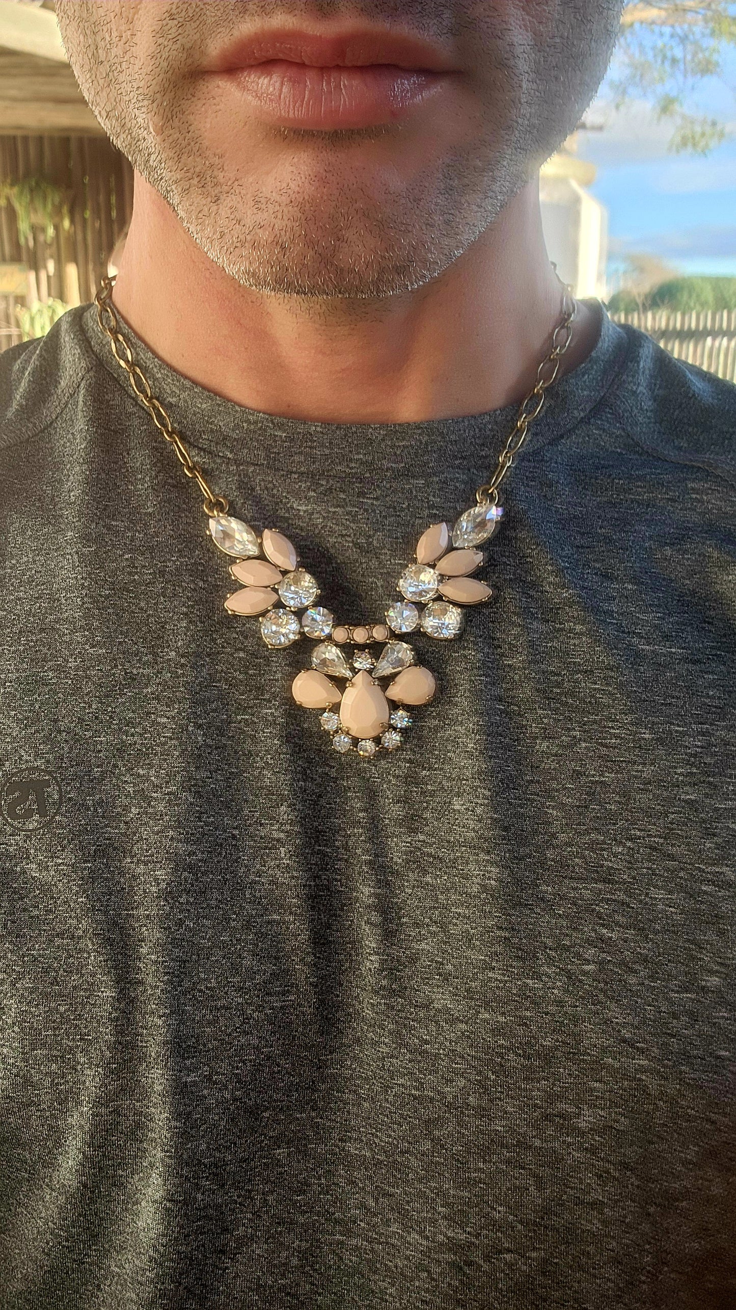 Designer J.Crew “Crystal Feather” Statement costume Necklace.