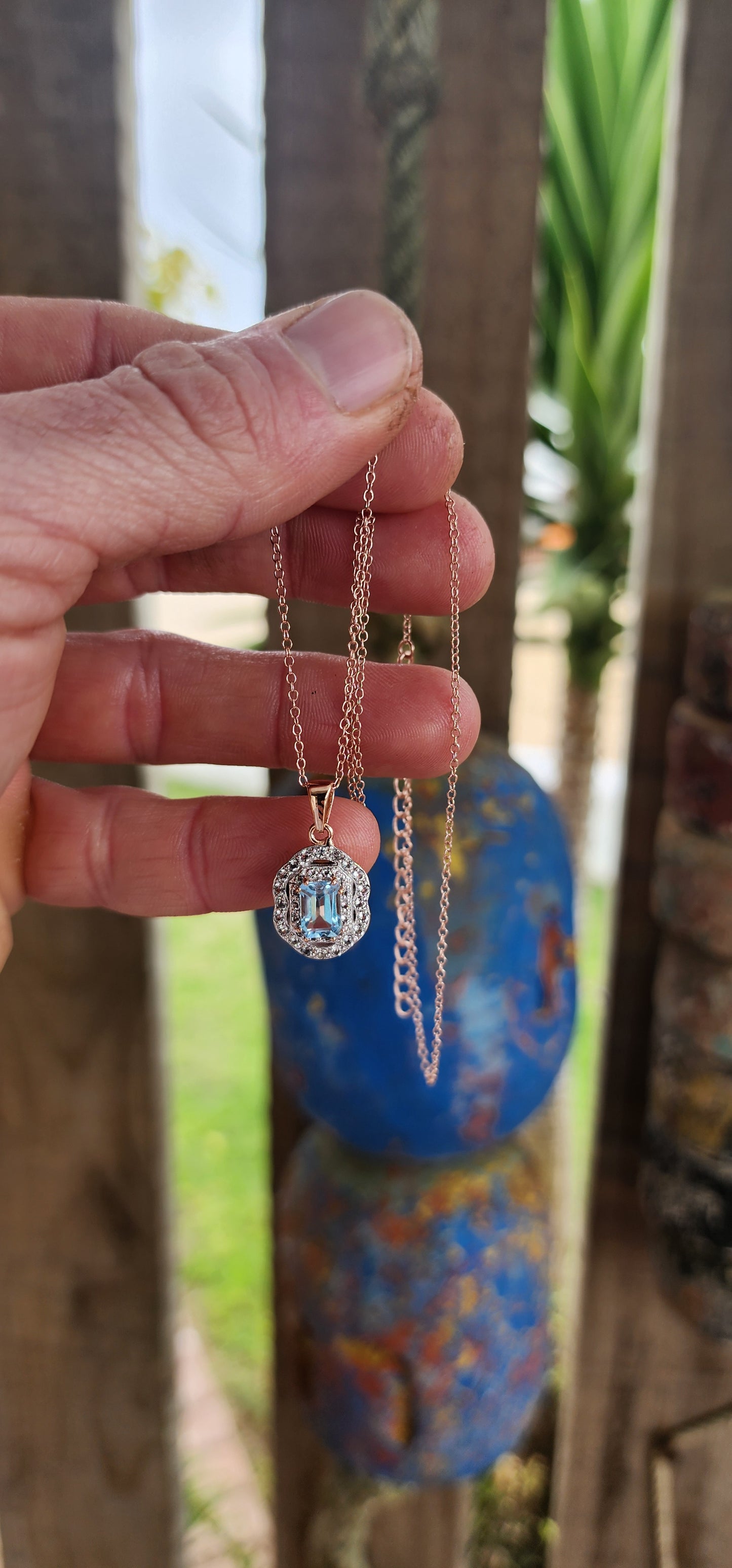 Magical matching set featuring both a halo-style ring and a coordinating pendant on an adjustable chain.