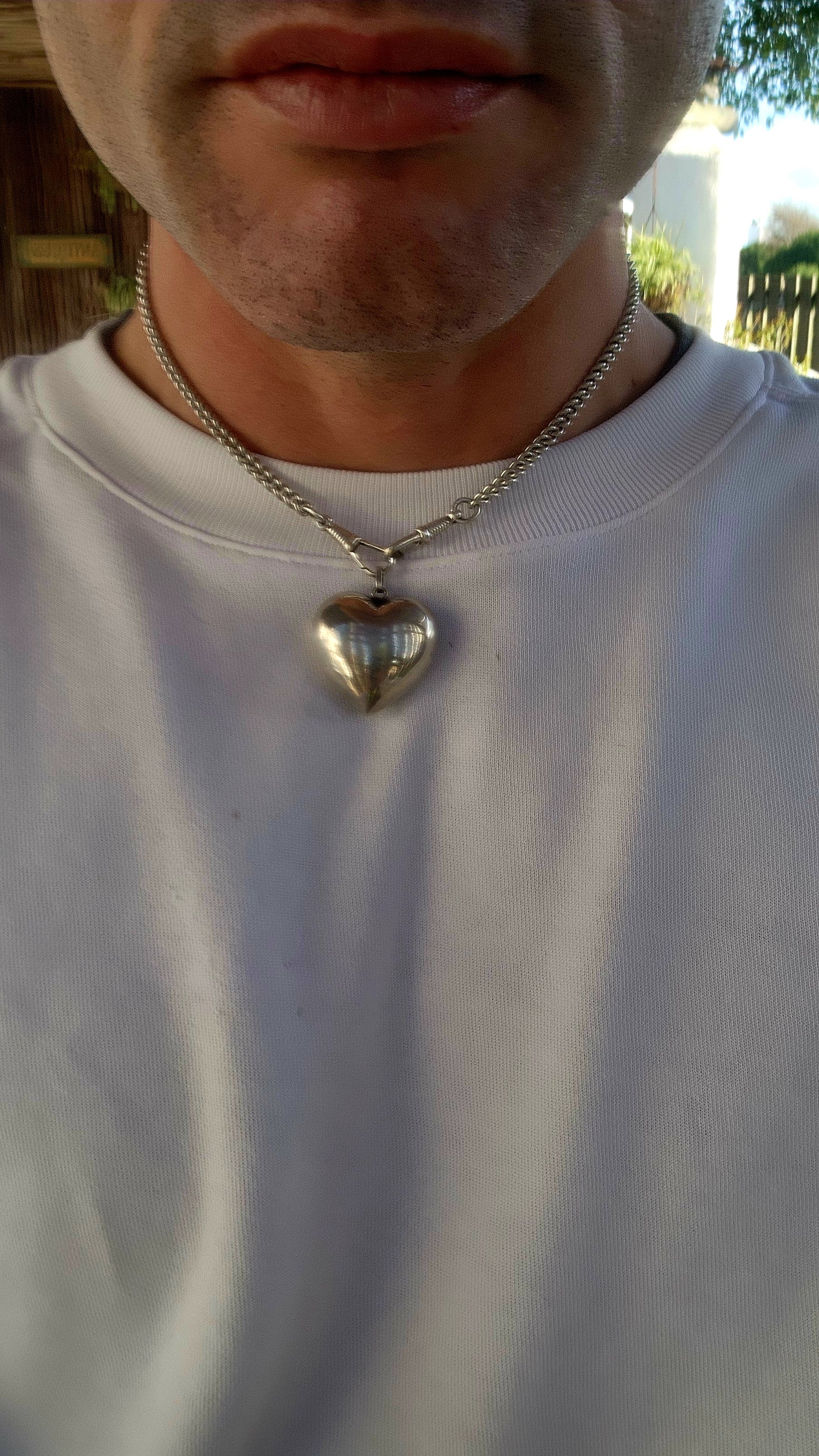Go bold with this oversized vintage hollow sterling silver puffed heart pendant – a timeless classic with just the right amount of retro charm.