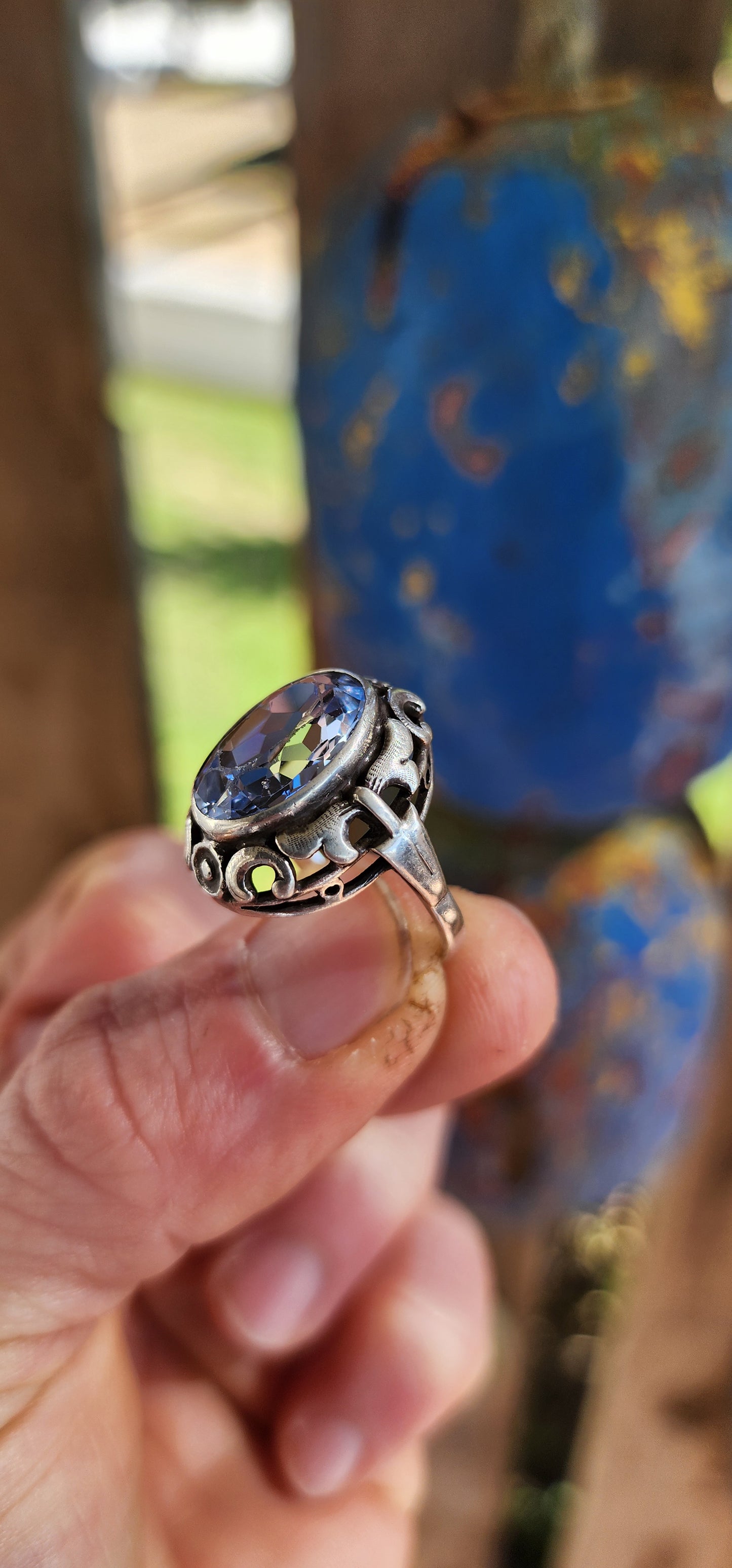 Highly sought after antique Arts & Crafts / Jugendstil-era cocktail ring.