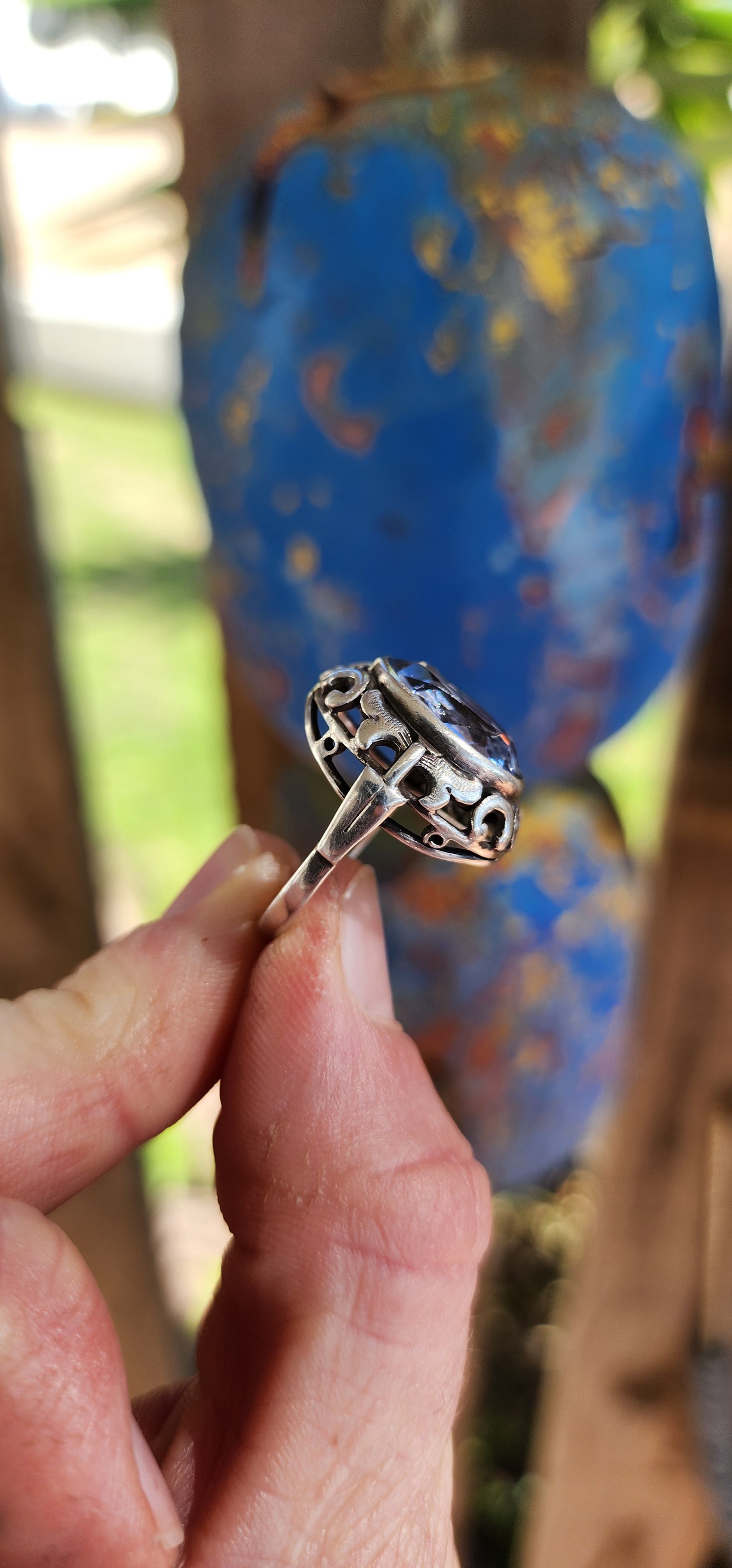 Highly sought after antique Arts & Crafts / Jugendstil-era cocktail ring.