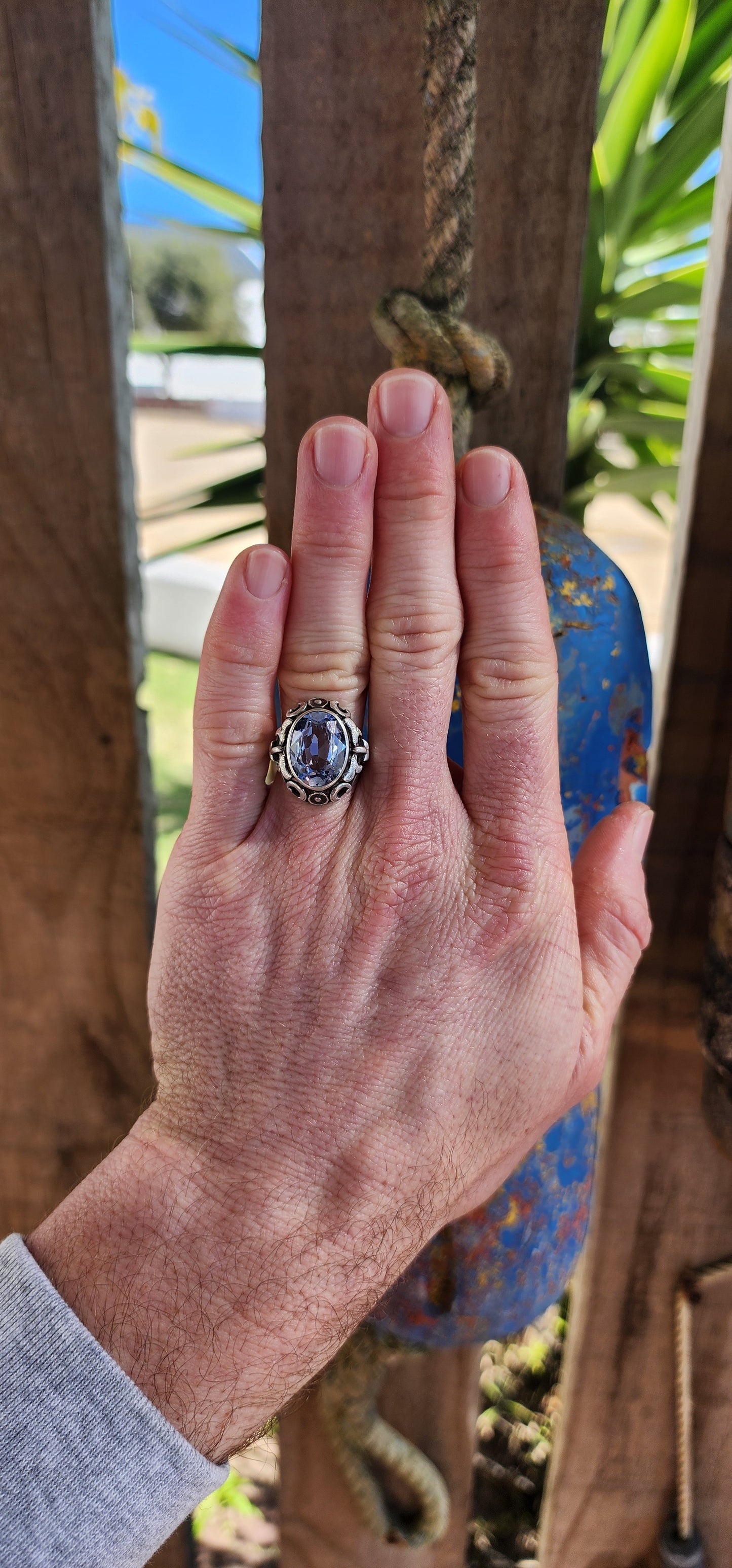 Highly sought after antique Arts & Crafts / Jugendstil-era cocktail ring.