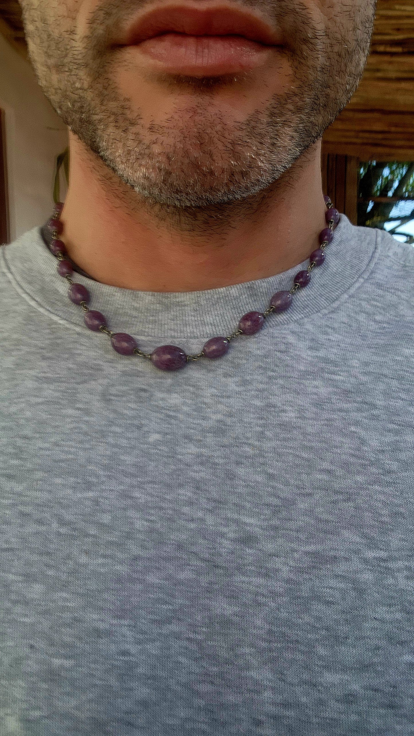 Art Deco Era 1930’s Czech Faux Amethyst Glass Beaded Necklace.