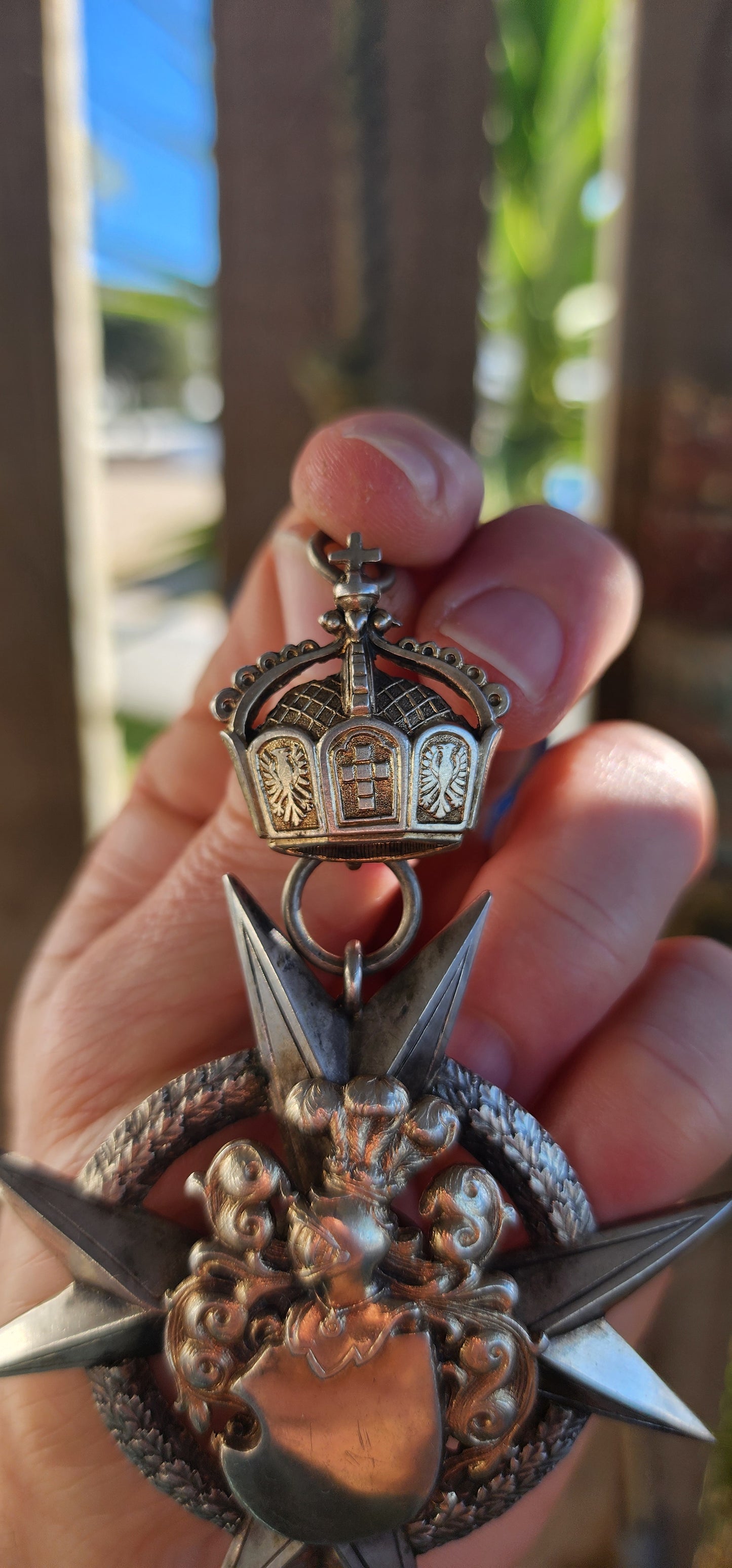 This magnificent oversized medal is an exceptional relic of German craftsmanship and tradition, forged in solid 800 silver and dated 1914.