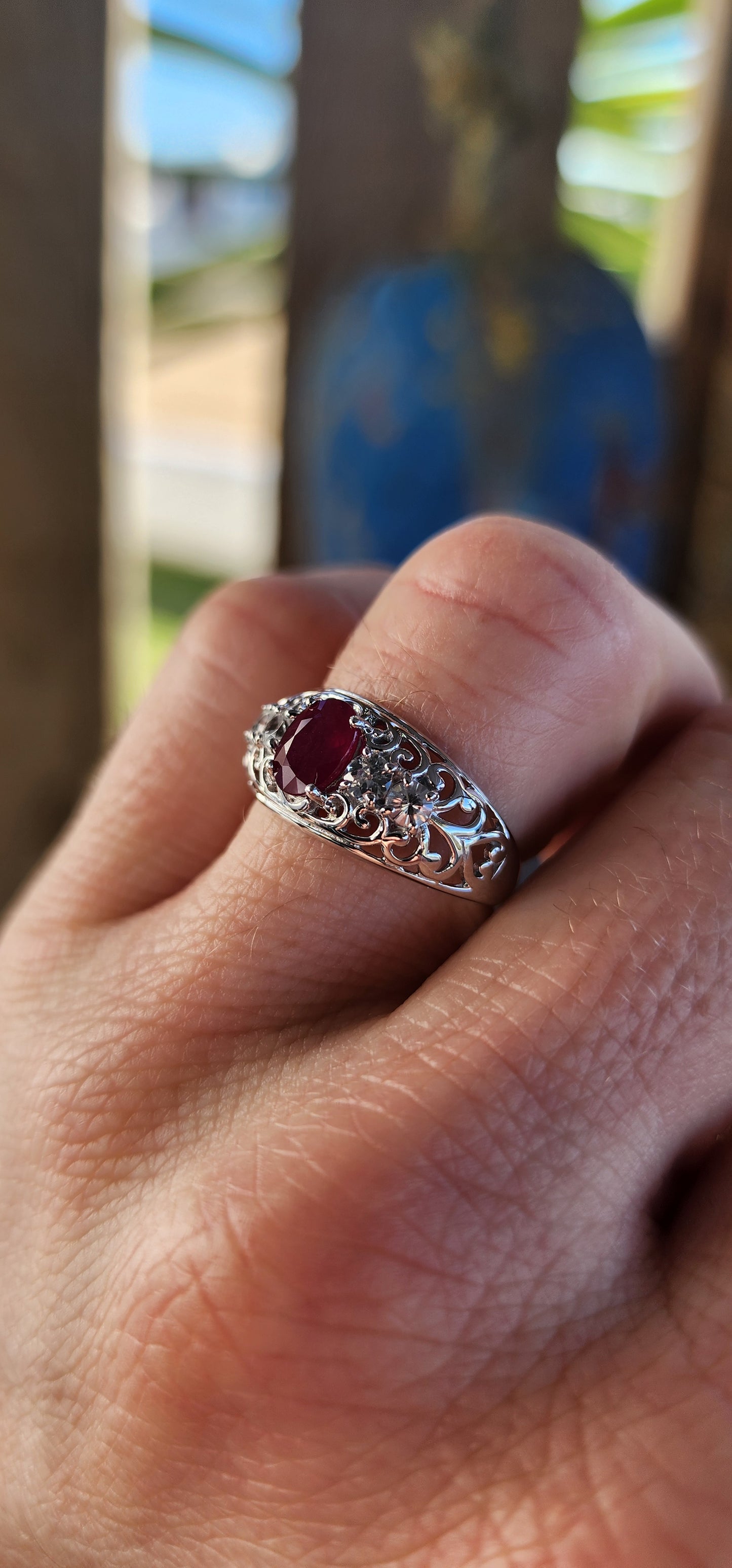 A Crimson Serenade of Edwardian Revival Elegance.