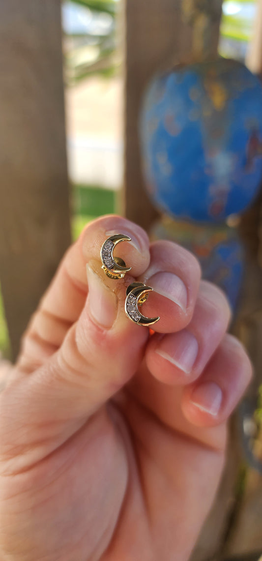 Petite yet brimming with cosmic charm, these enchanting stud earrings are like tiny kisses from the night sky itself!