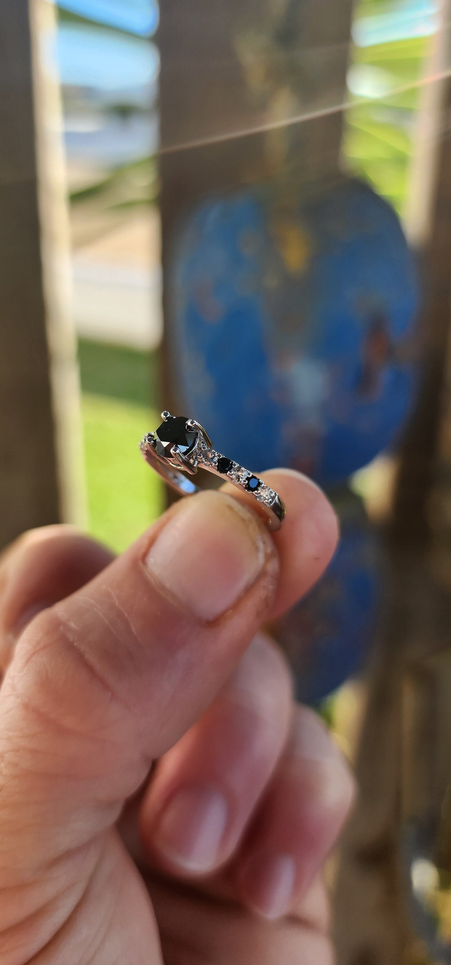 "Raven’s Oath" – Black Diamond & Spinel Ring.