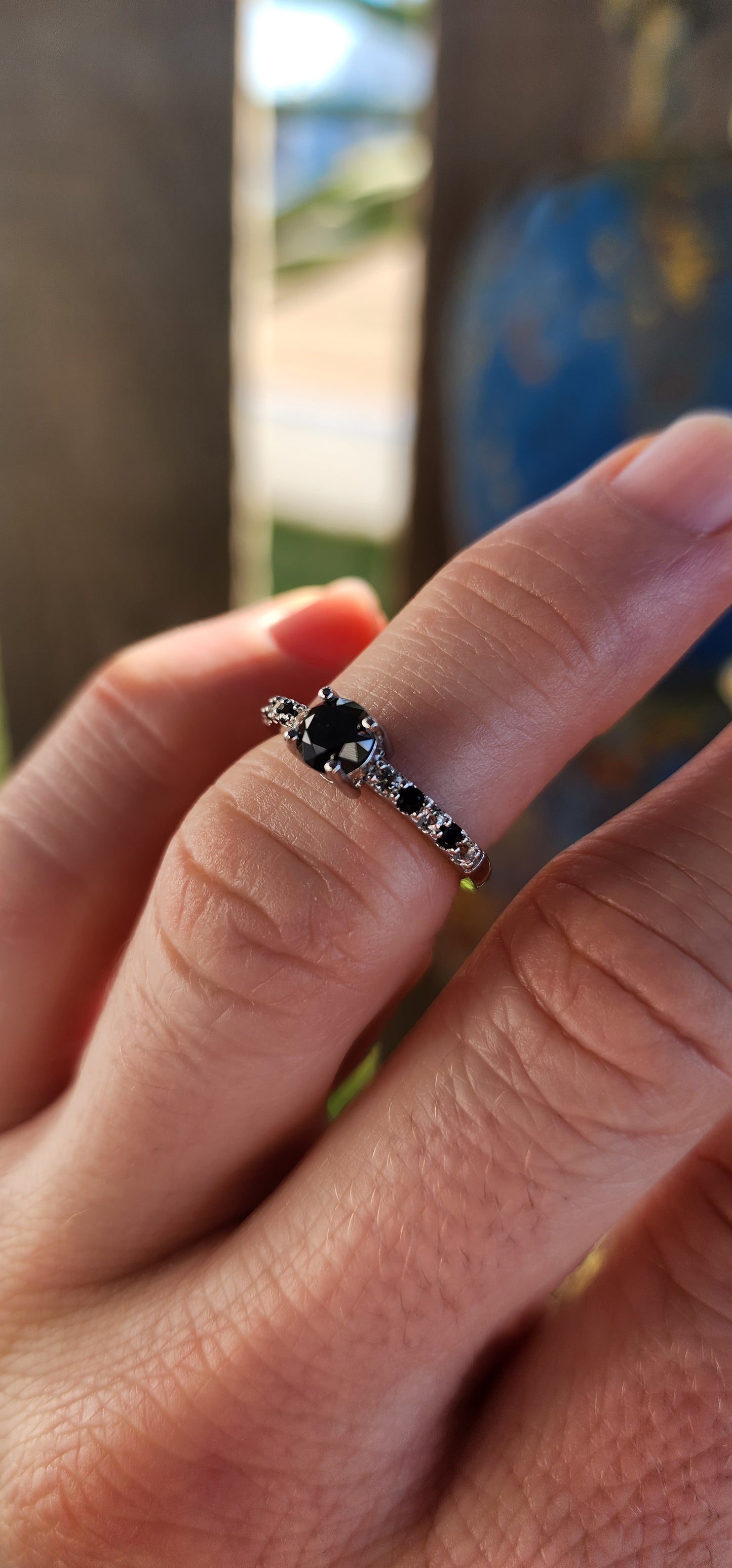 "Raven’s Oath" – Black Diamond & Spinel Ring.