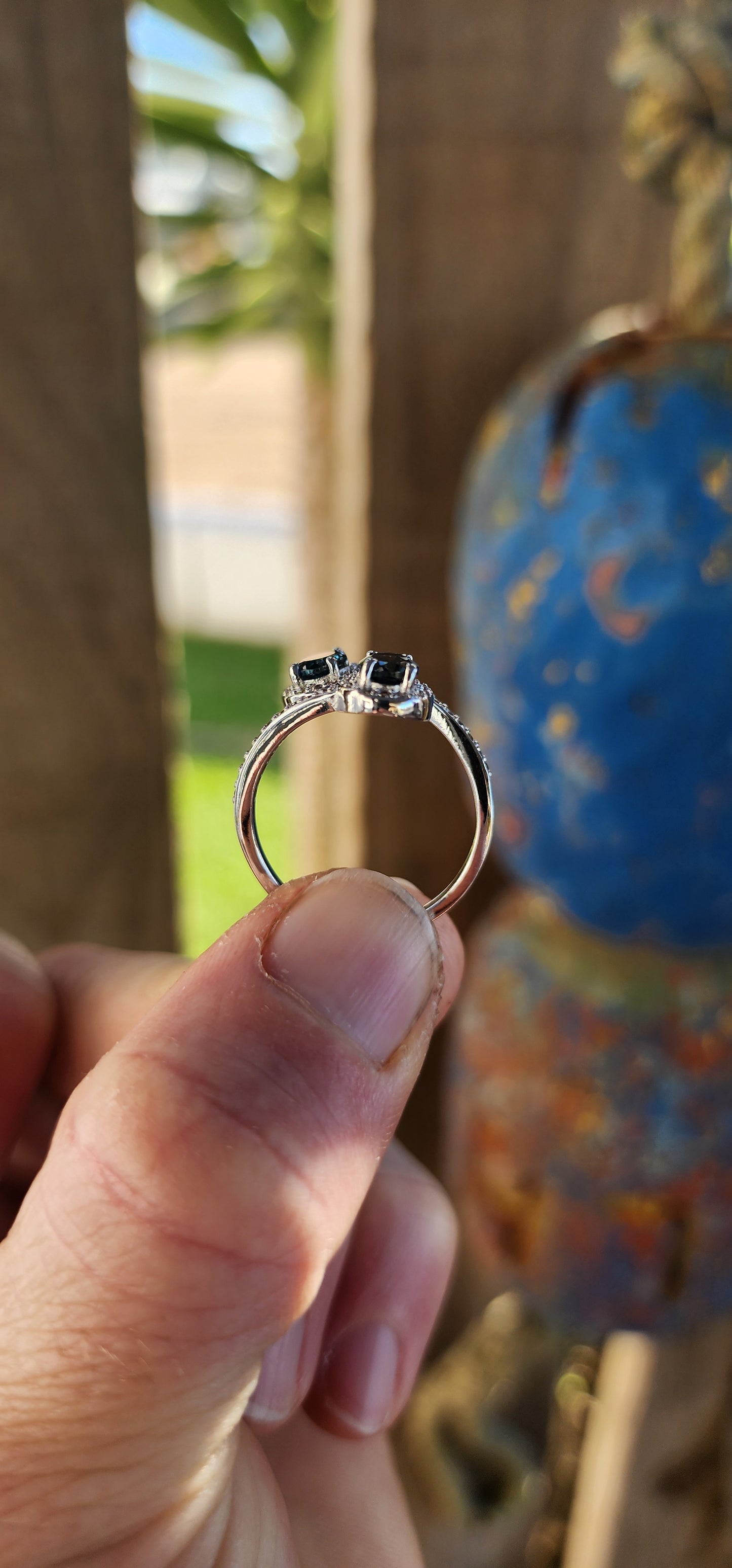 A Midnight Waltz — Toi et Moi Bypass Ring Featuring London Blue Topaz.