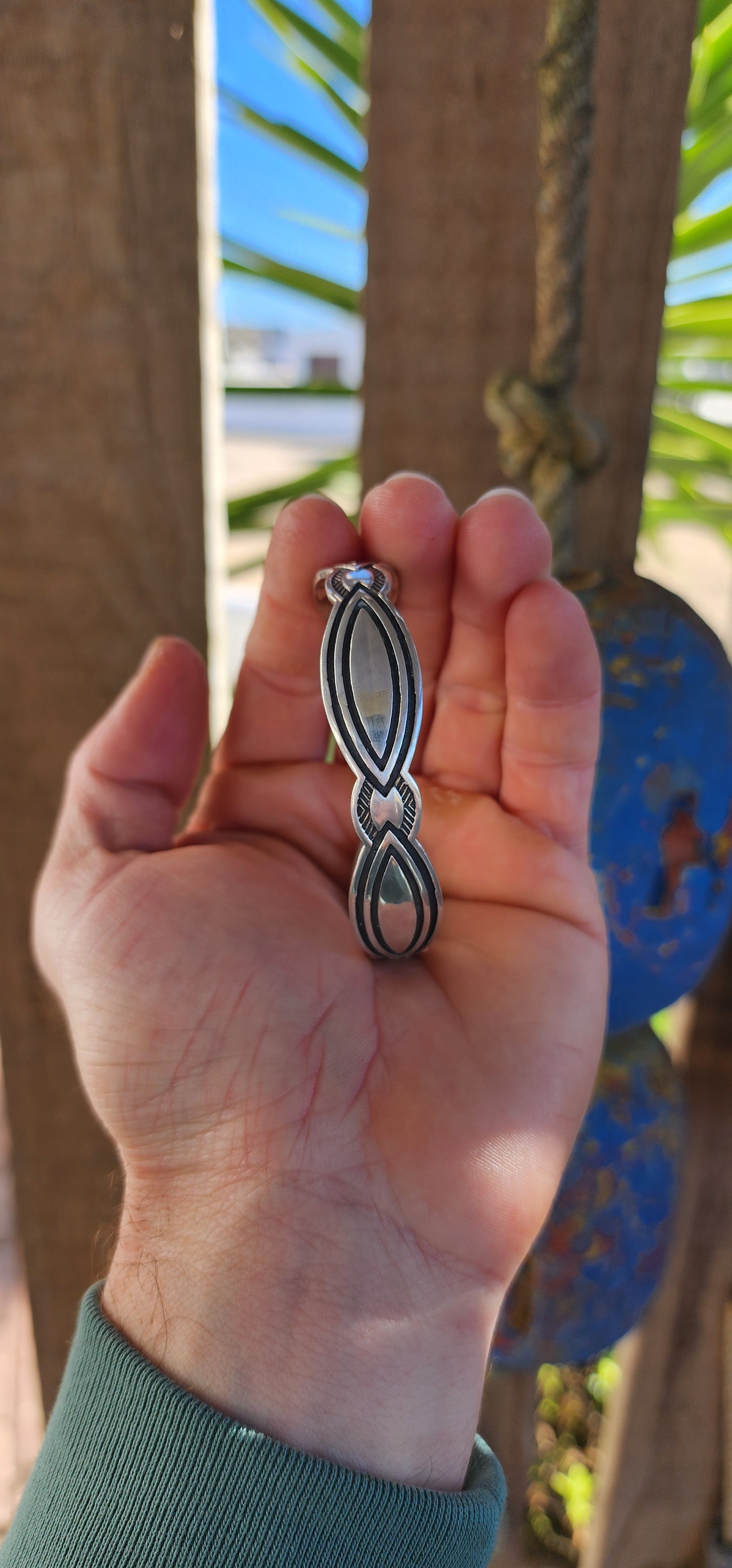 Navajo Inspired Sterling Silver Designer Cuff by Nightbreed.