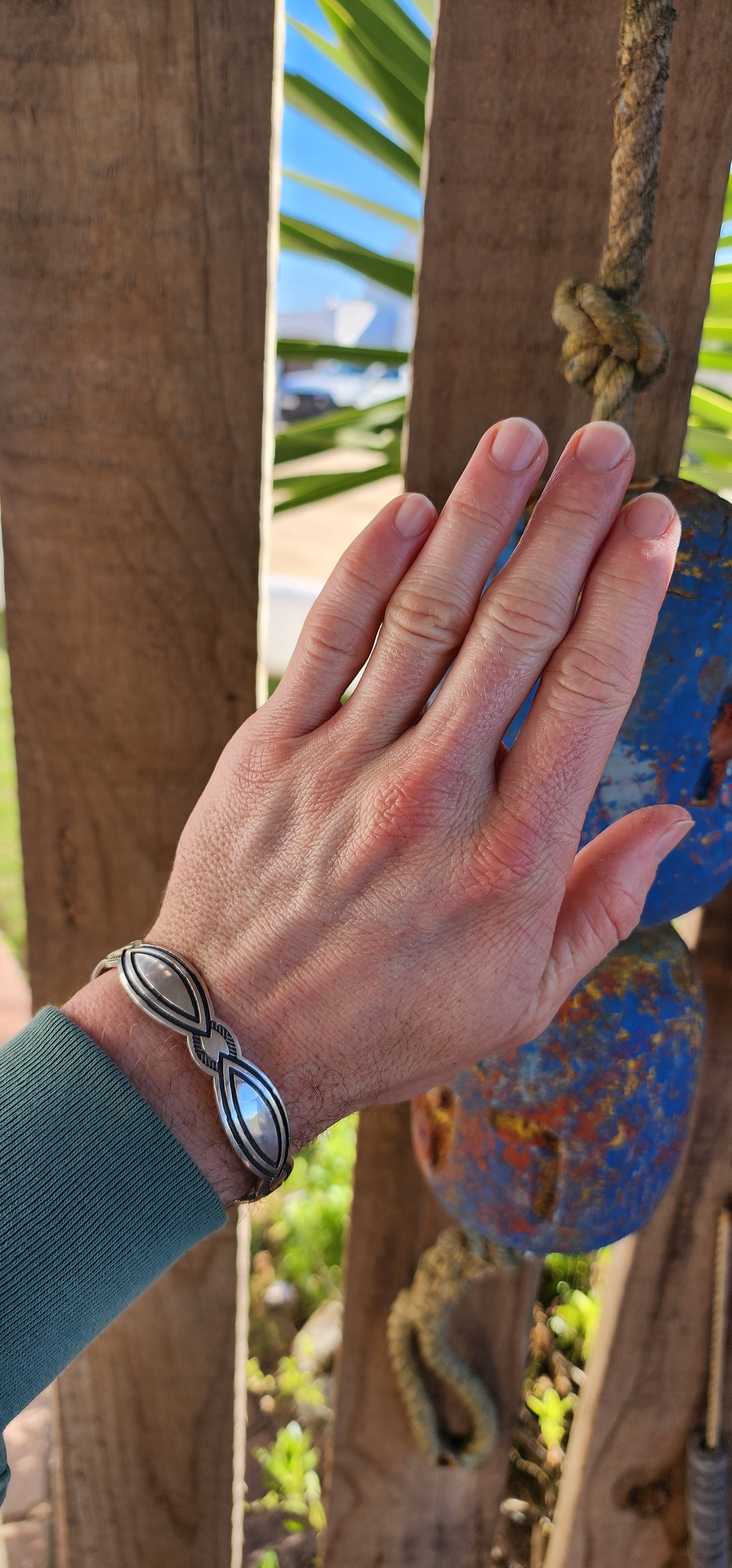 Navajo Inspired Sterling Silver Designer Cuff by Nightbreed.