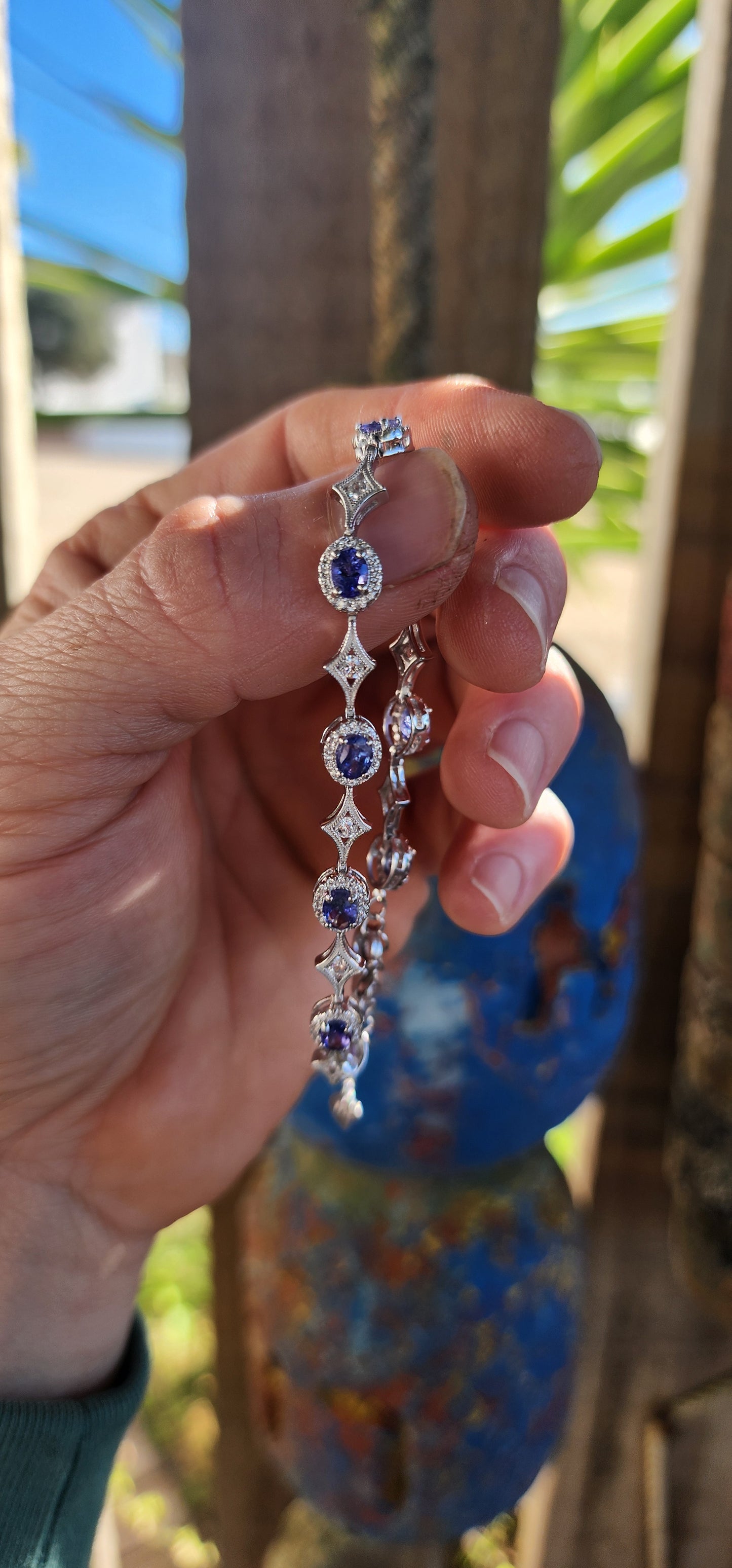 Art Deco Revival Tanzanite Tennis Bracelet.