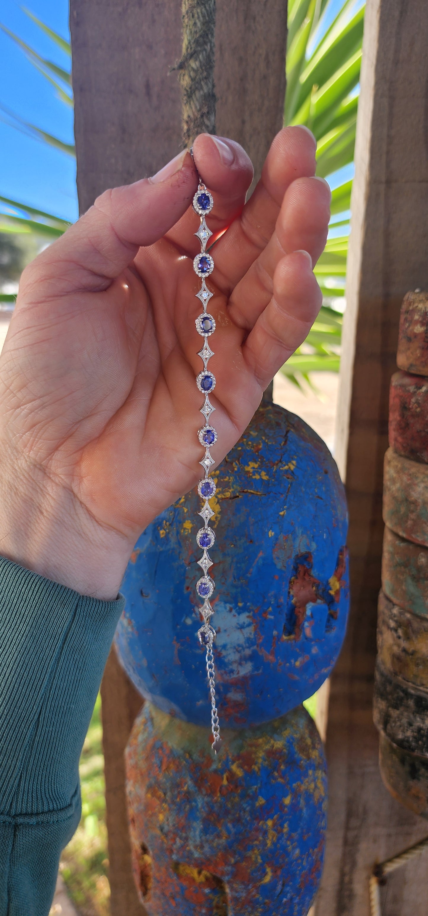 Art Deco Revival Tanzanite Tennis Bracelet.