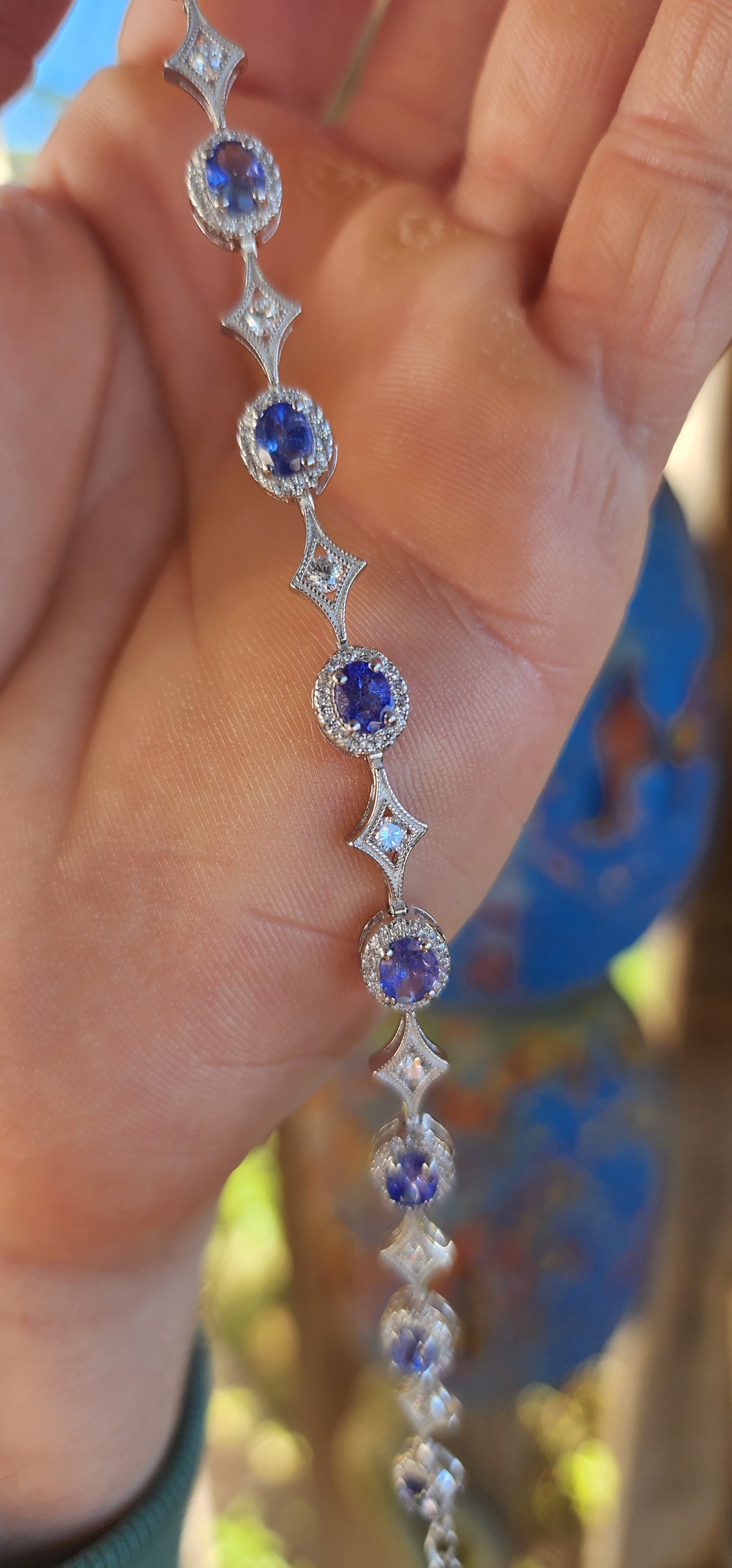 Art Deco Revival Tanzanite Tennis Bracelet.