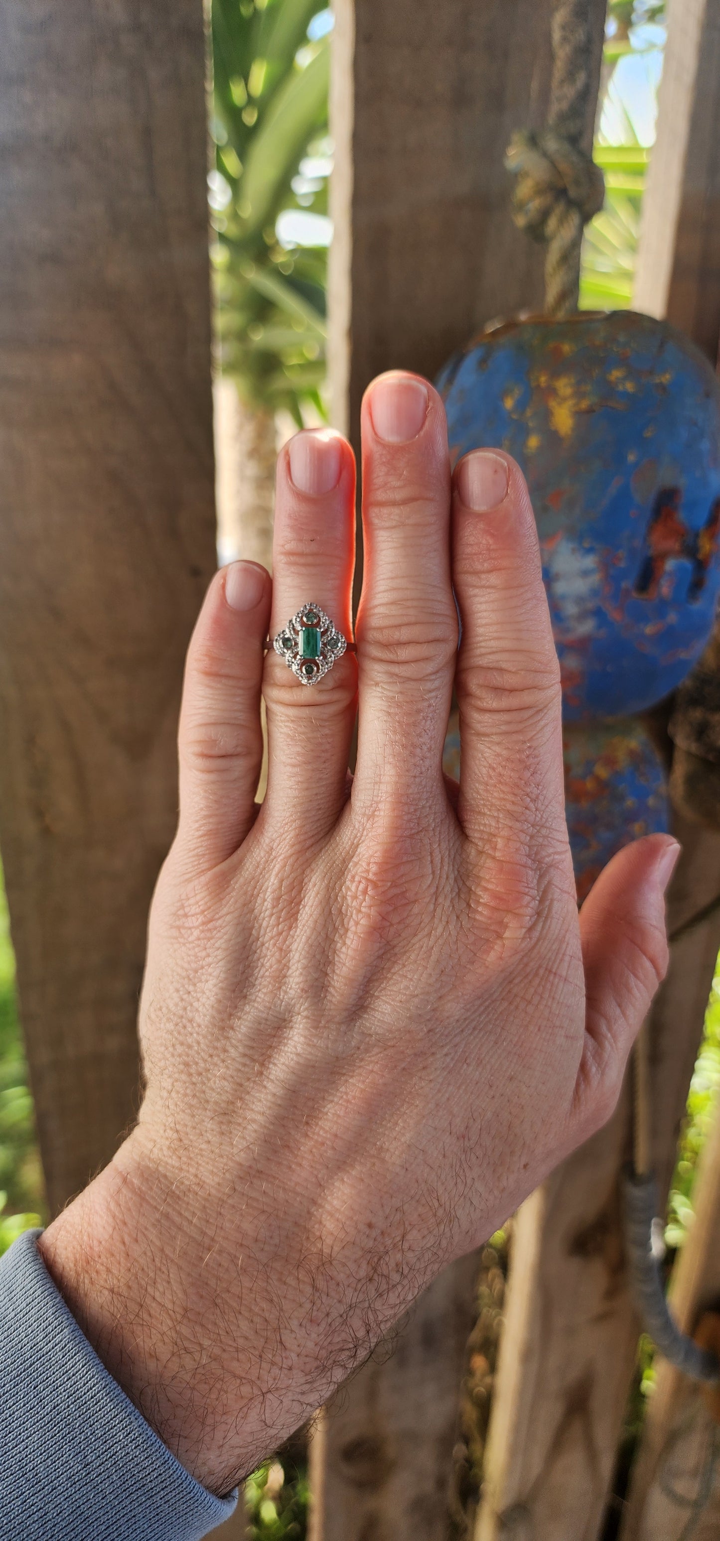 Magical and enchanting — this matching sterling silver ring, earrings, and pendant suite brings vintage glamour back to life!