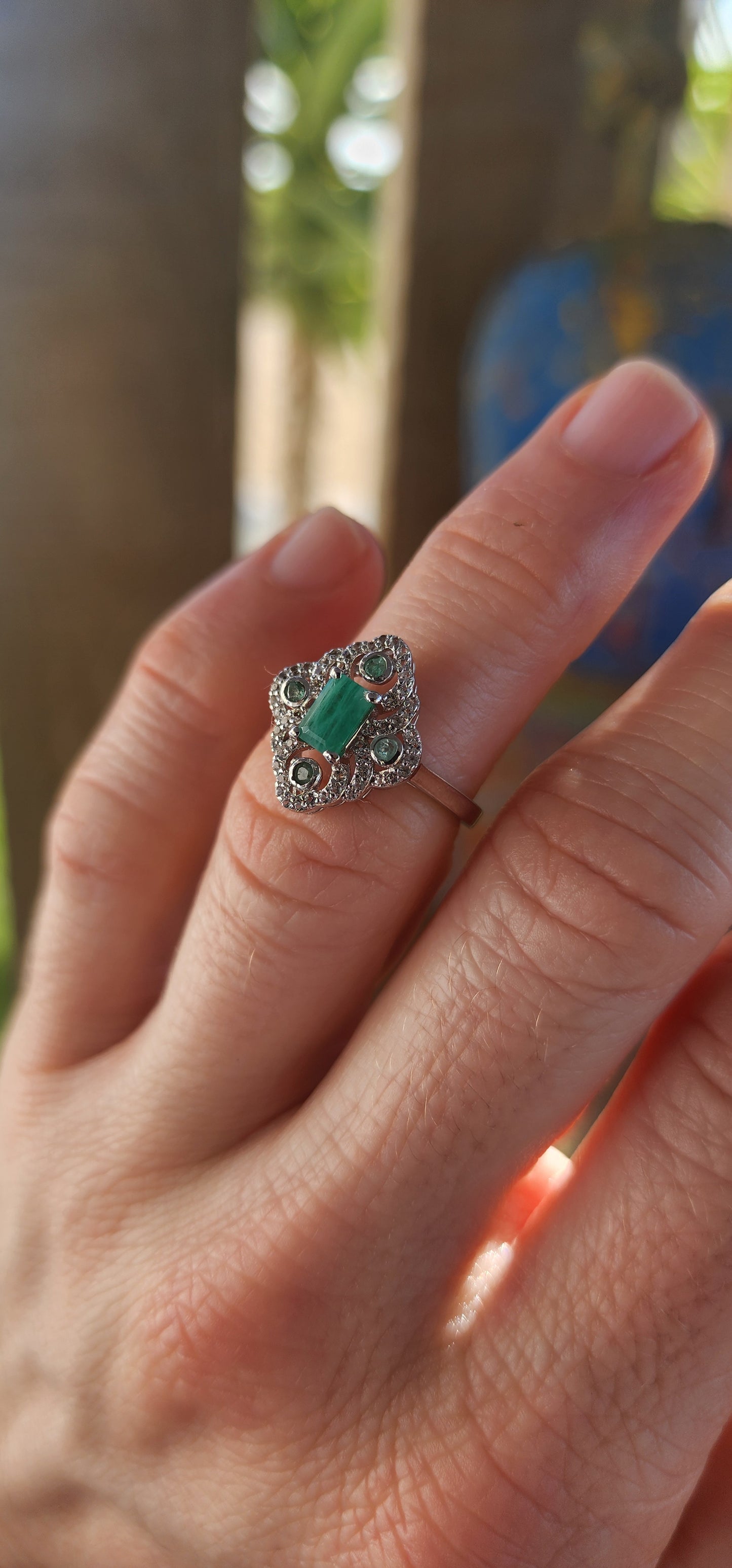Magical and enchanting — this matching sterling silver ring, earrings, and pendant suite brings vintage glamour back to life!