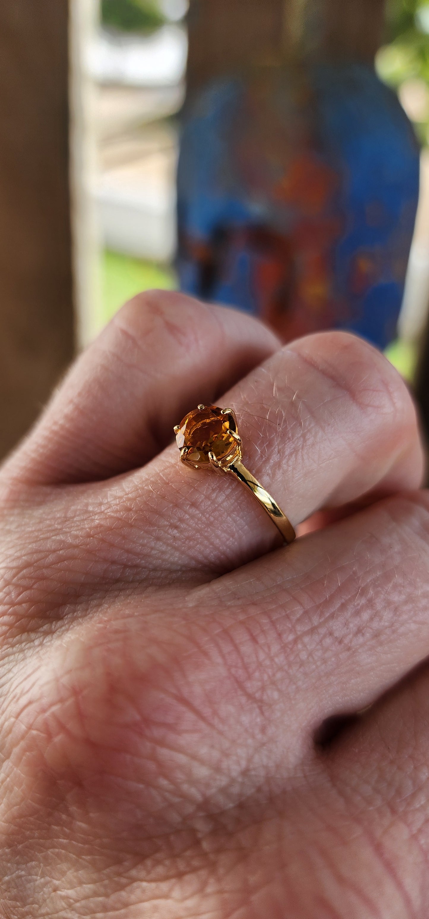 A Sunbeam for Your Finger – Citrine Edition.
This radiant solitaire ring is a joyful celebration of warmth and light. Crafted in sterling silver and luxuriously plated with 18ct yellow gold.