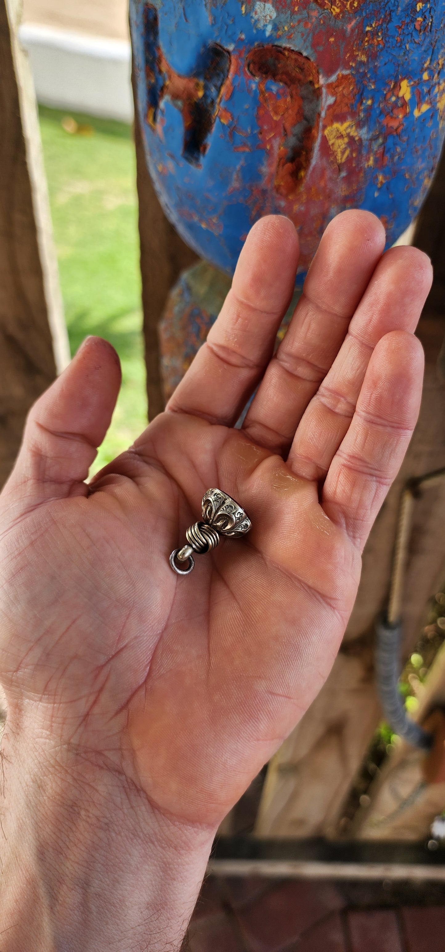 Antique Victorian era silver-plated fob seal pendant.
Exquisitely crafted, the top features an intricate knot design — often interpreted as a symbol of unity, continuity, and eternal bonds.